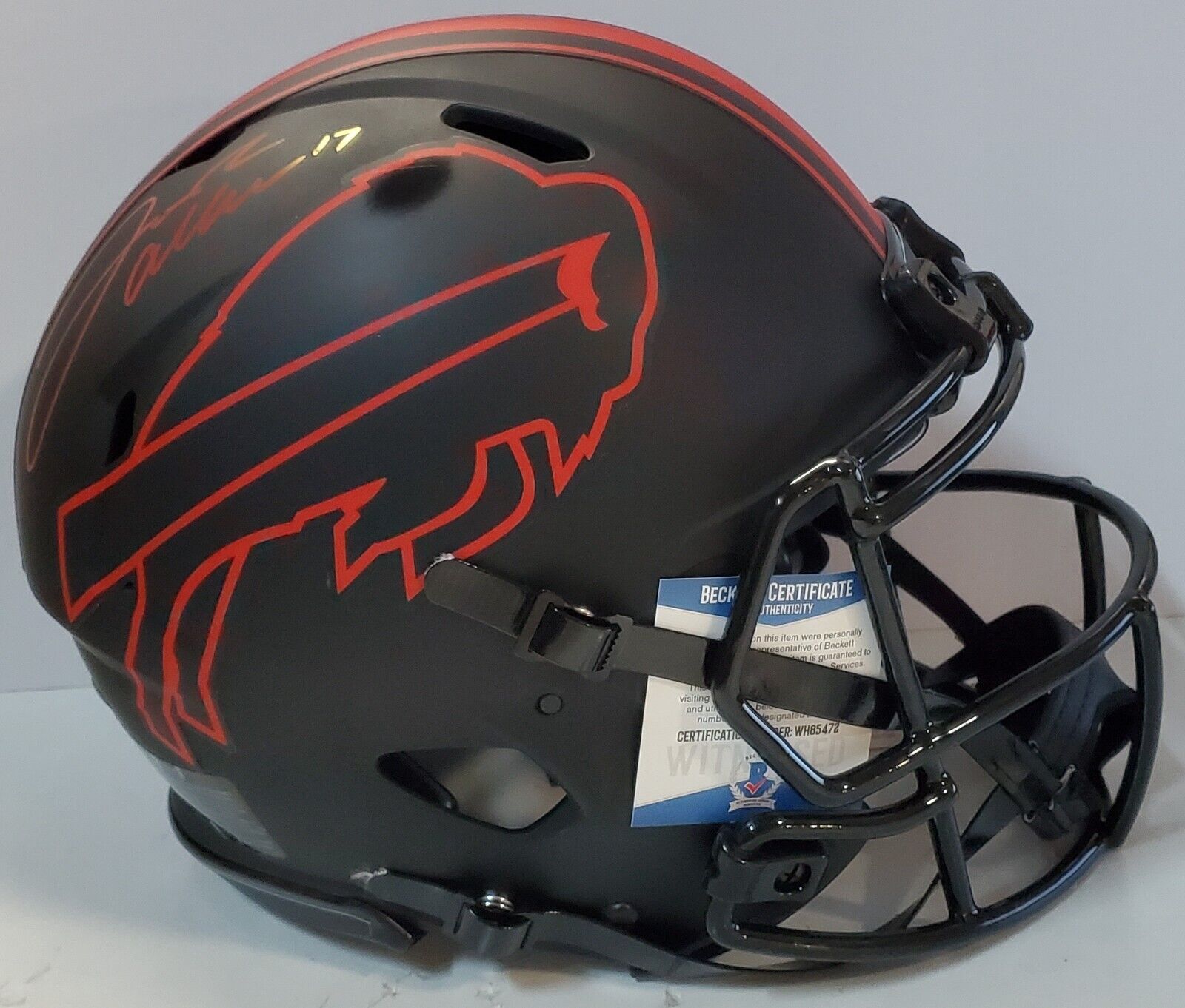 Josh Allen Signed Bills Full Size Black Eclipse Authentic Helmet