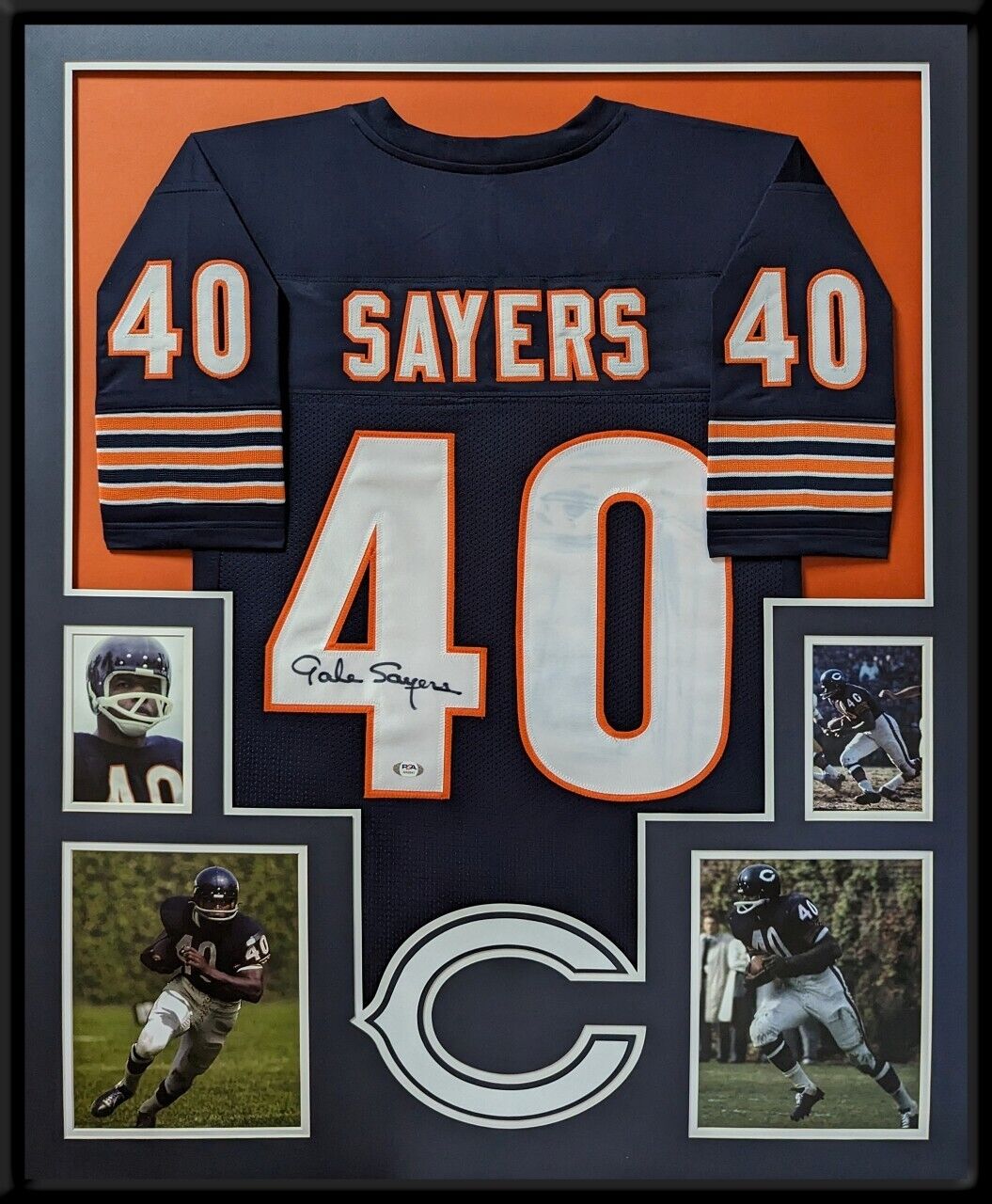 Framed Gale Sayers Hall of Fame Facsimile Laser Engraved Signature Auto Chicago Bears 12