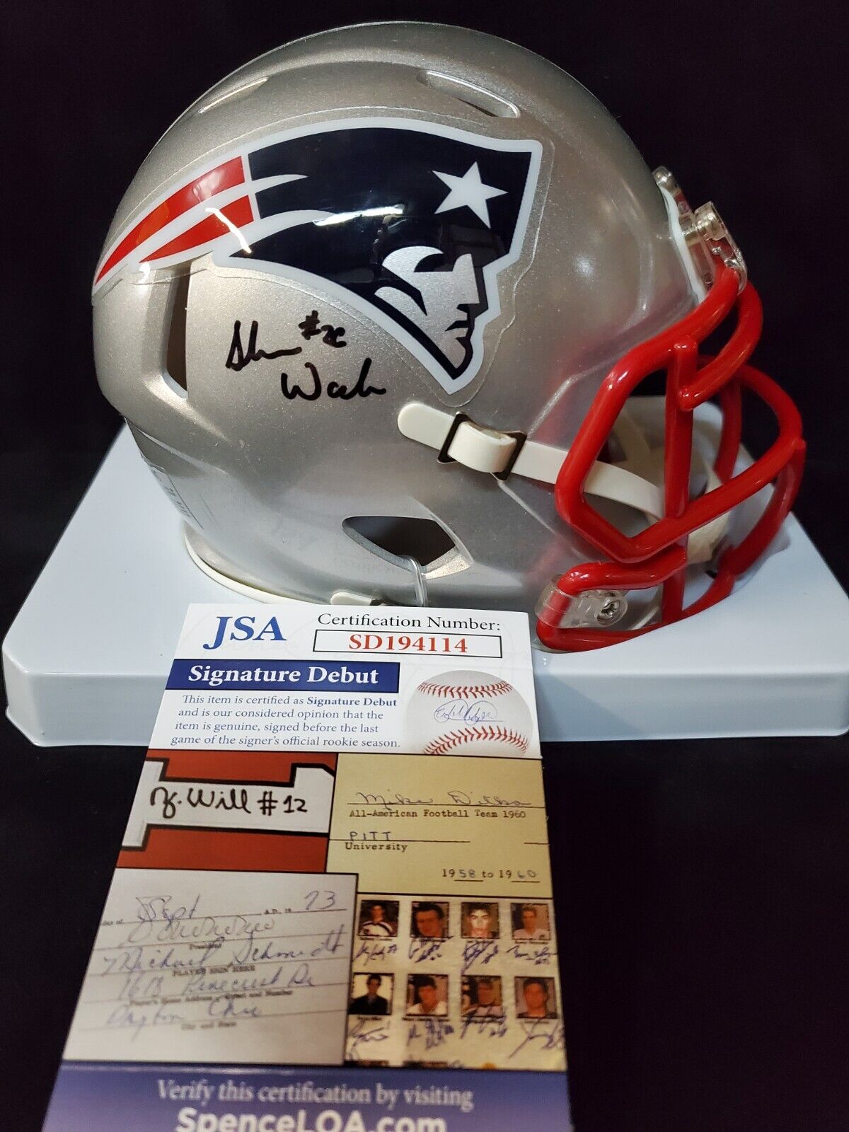 patriots team signed football