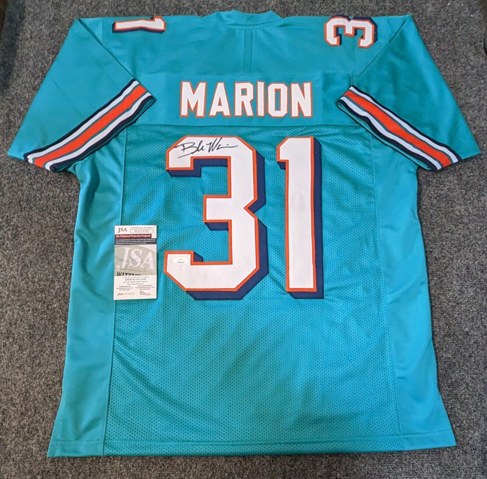 Miami Dolphins Brock Marion Autographed Signed Nfl Football Jsa Coa – MVP  Authentics