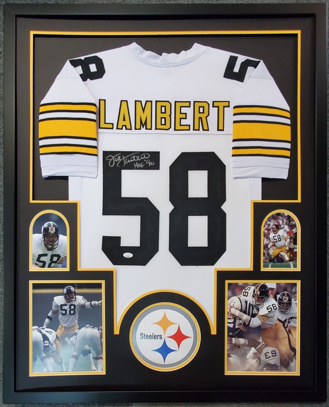 Framed Pittsburgh Steelers Jack Lambert Autographed Signed Jersey Jsa Coa