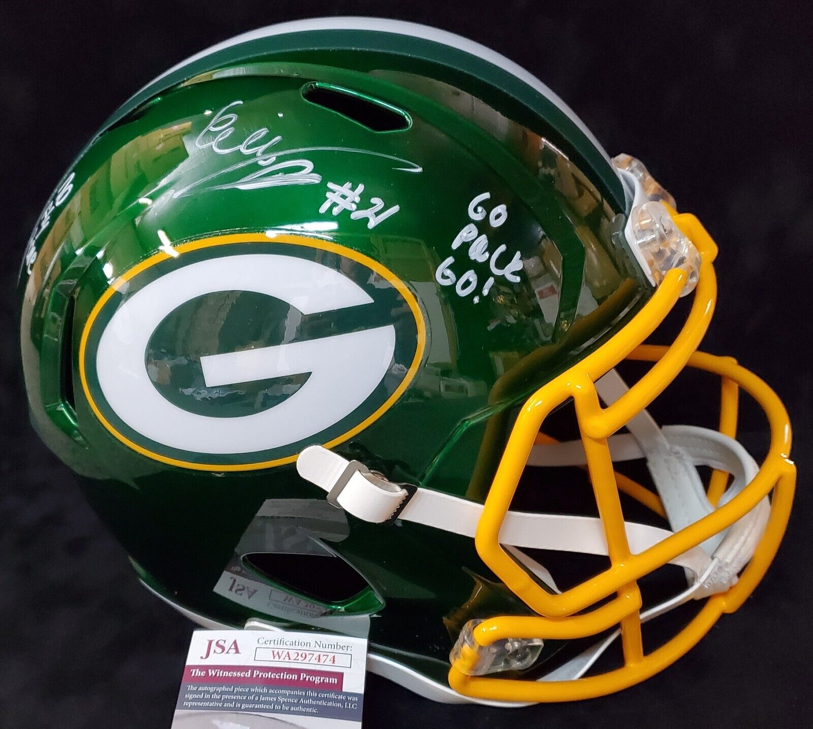 Green Bay Packers Eric Stokes Signed 2X Insc Full Size Flash Replica H –  MVP Authentics