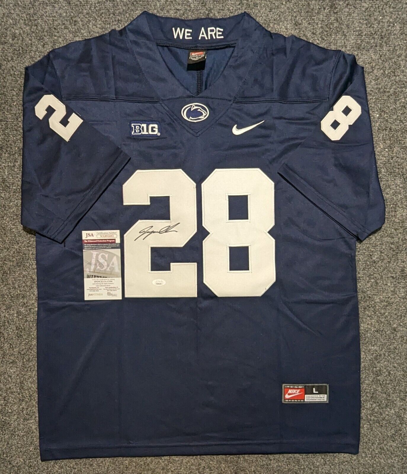 Saquon Barkley Autographed Penn State Custom Football Jersey - JSA COA