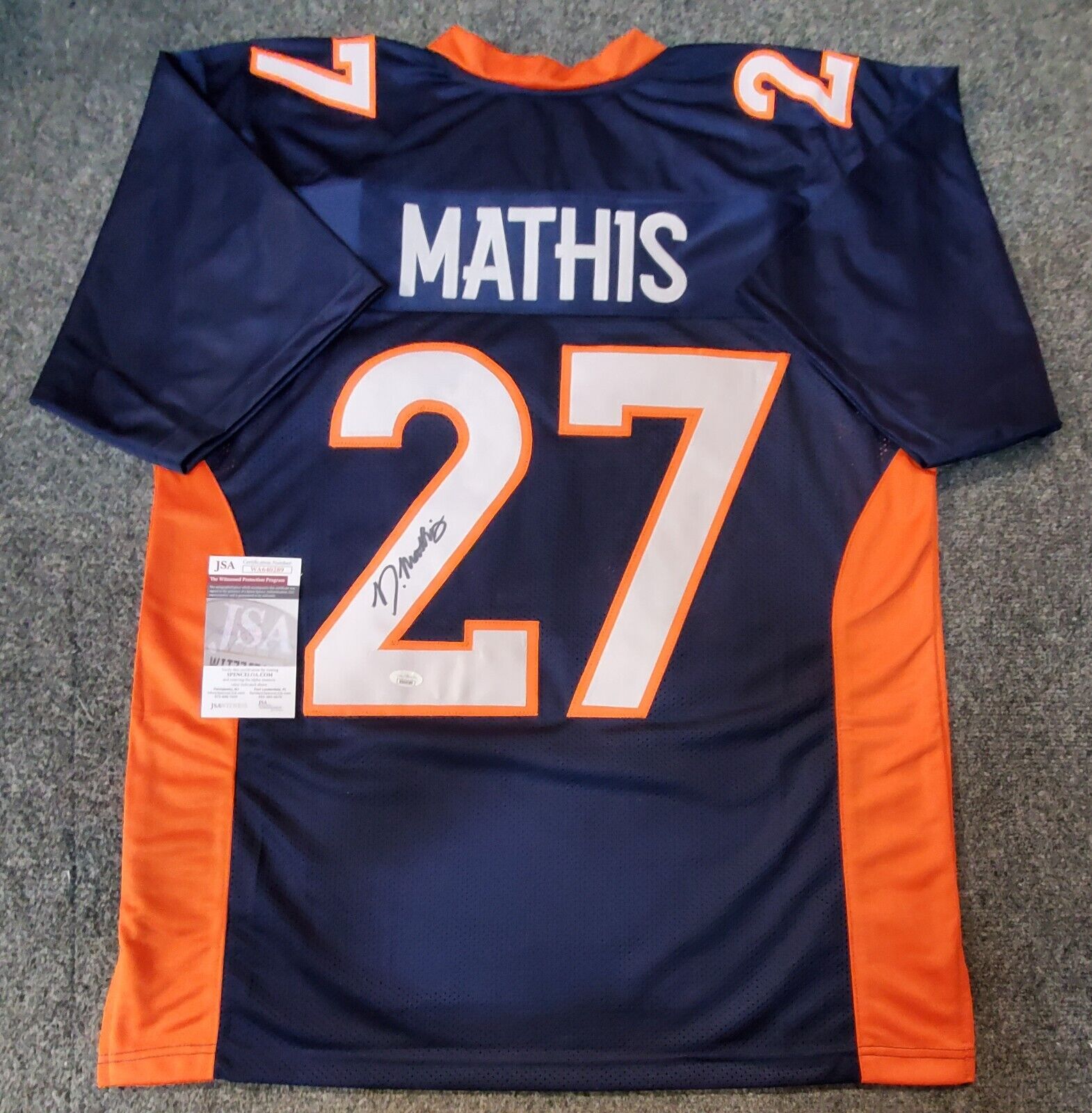 Denver Broncos Damarri Mathis Autographed Signed Jersey Jsa Coa – MVP  Authentics