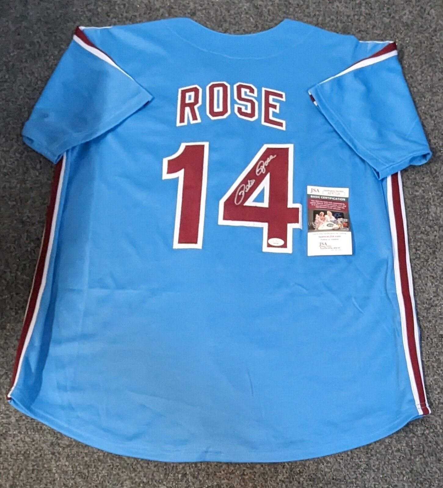Pete Rose Autographed Stats Jersey (Number 70 of 114)
