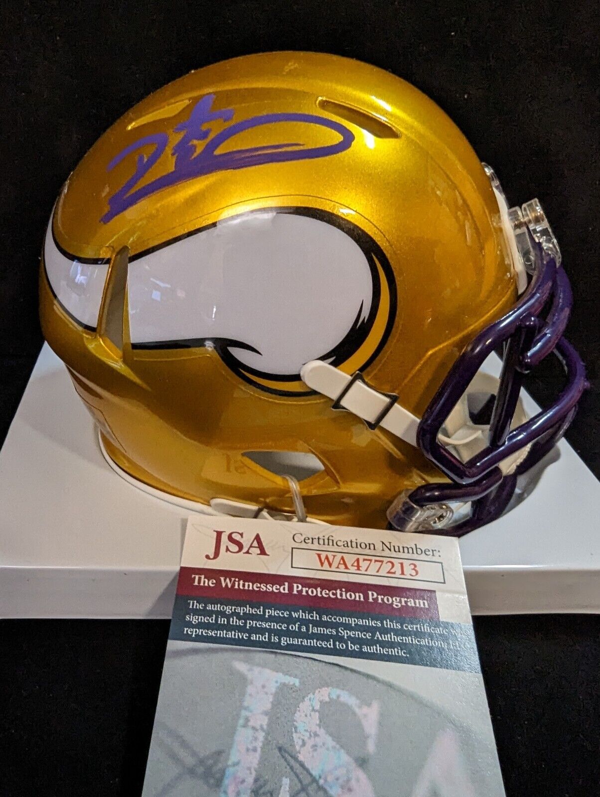 Minnesota Vikings Daunte Culpepper Autographed Signed Flash Mini Helmet Jsa  Coa