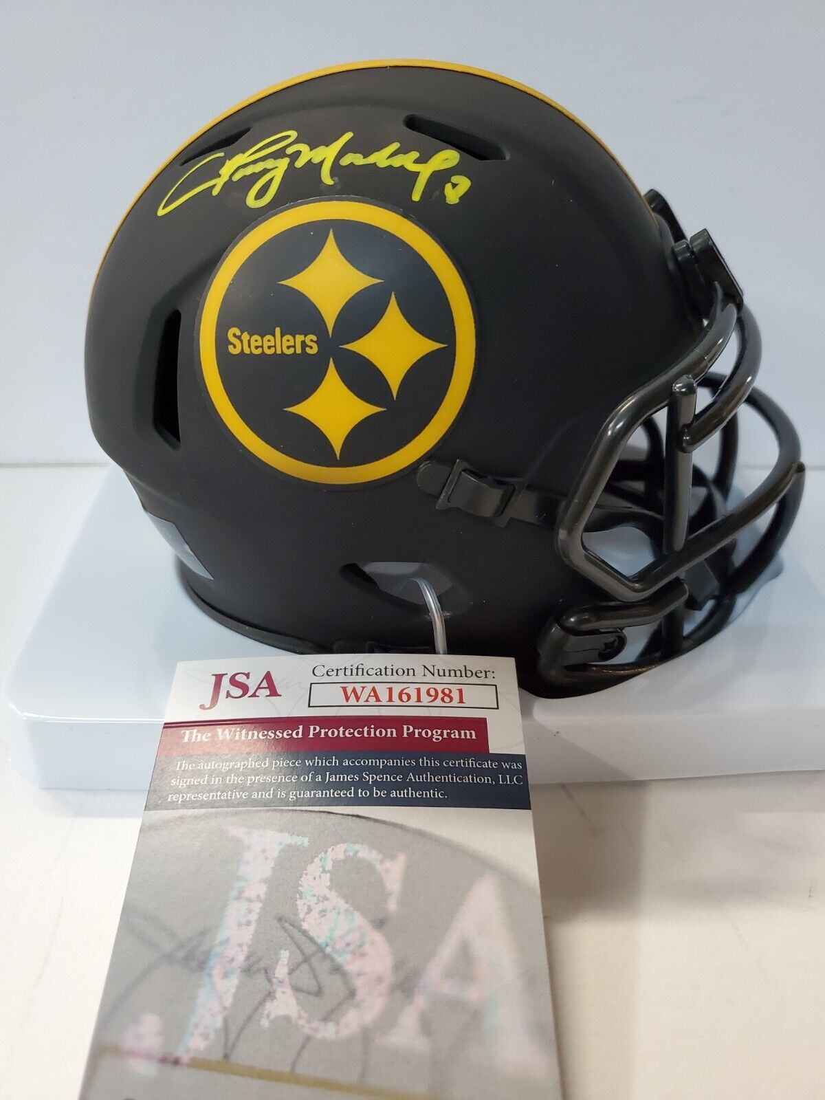 Pittsburgh Steelers Tommy Maddox Signed Eclipse Mini Helmet Jsa Coa