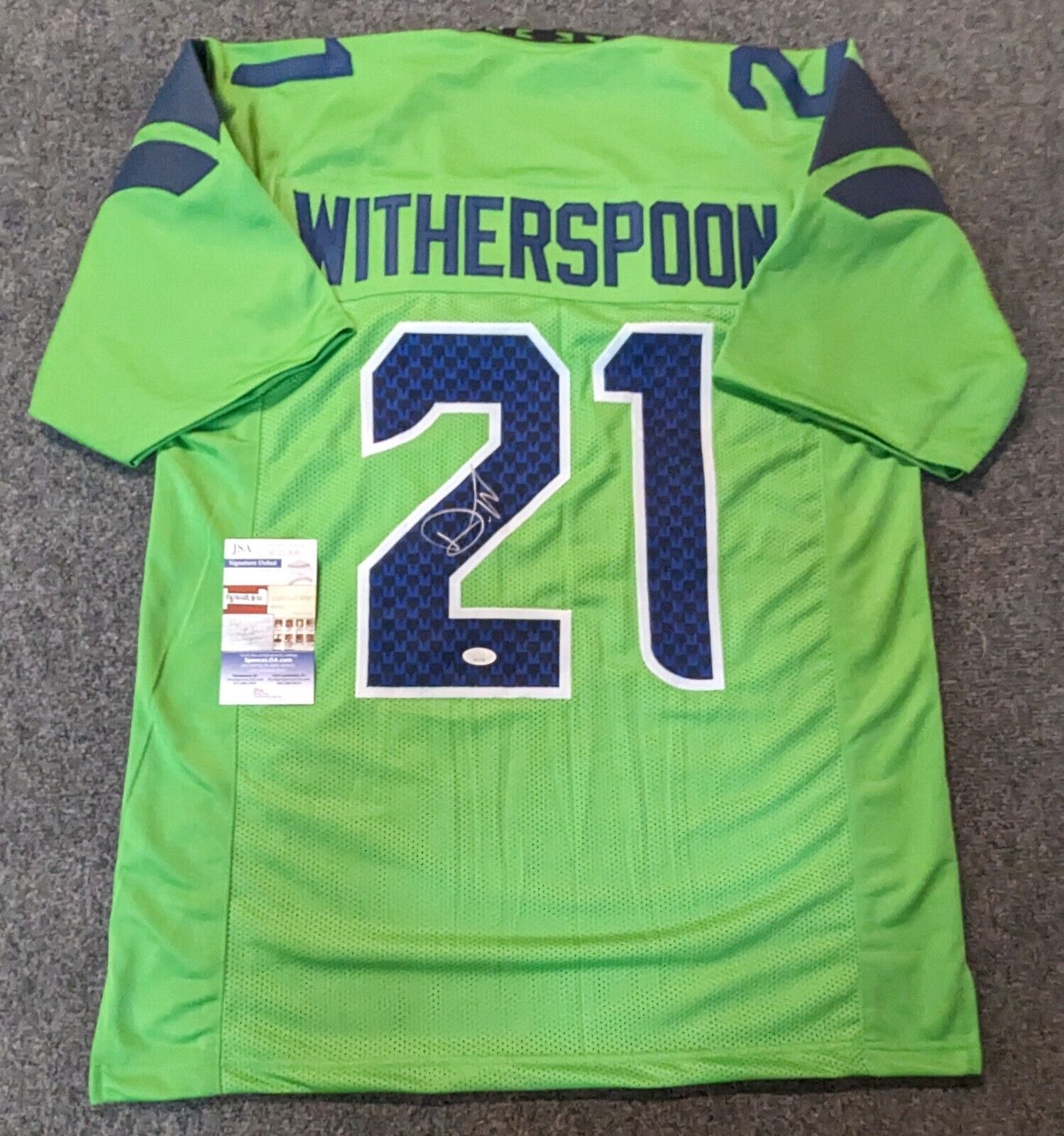 Seattle Seahawks Devon Witherspoon Autographed Signed Jersey Jsa Coa