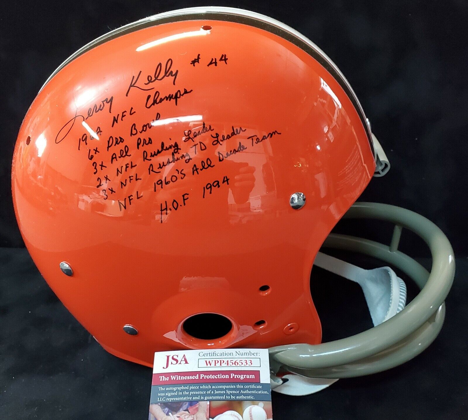 Cleveland Browns Leroy Kelly Signed 7X Ins Full Size Authentic Tk Helmet  Jsa Coa