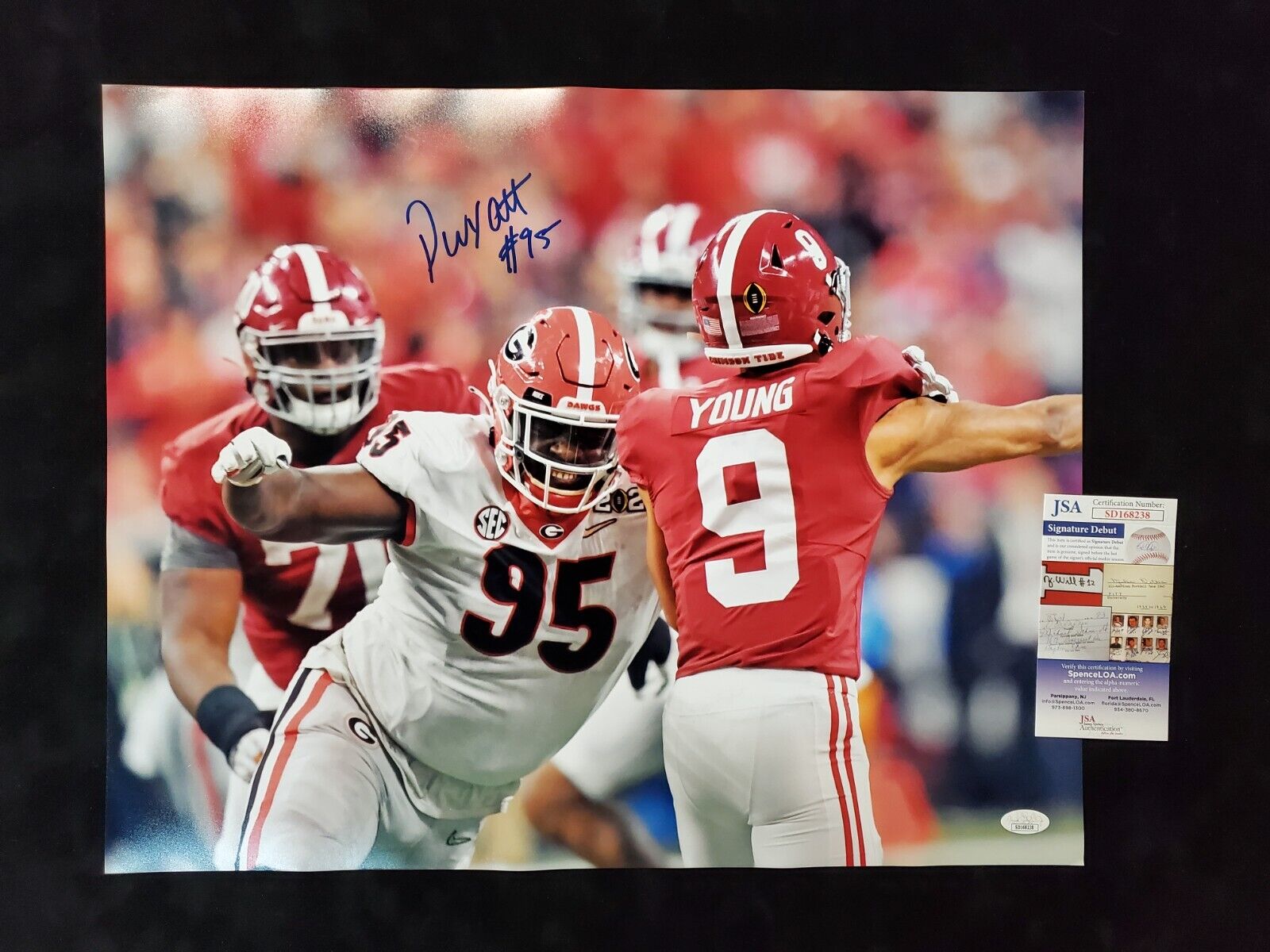 Georgia Bulldogs Jordan Davis Autographed Signed 16X20 Photo Jsa Coa