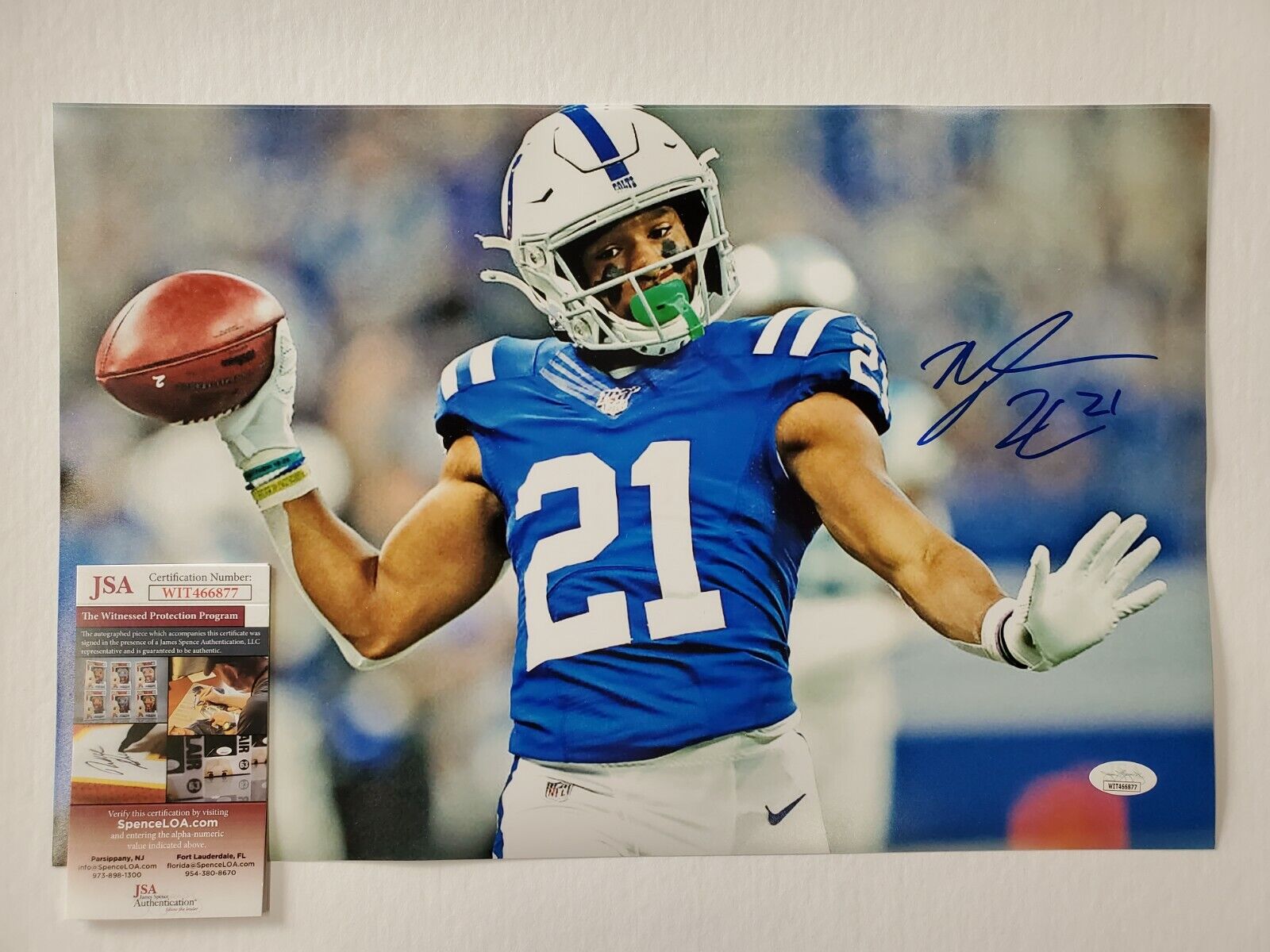 Indianapolis Colts Nyheim Hines Autographed Signed 11X17 Photo Jsa Coa