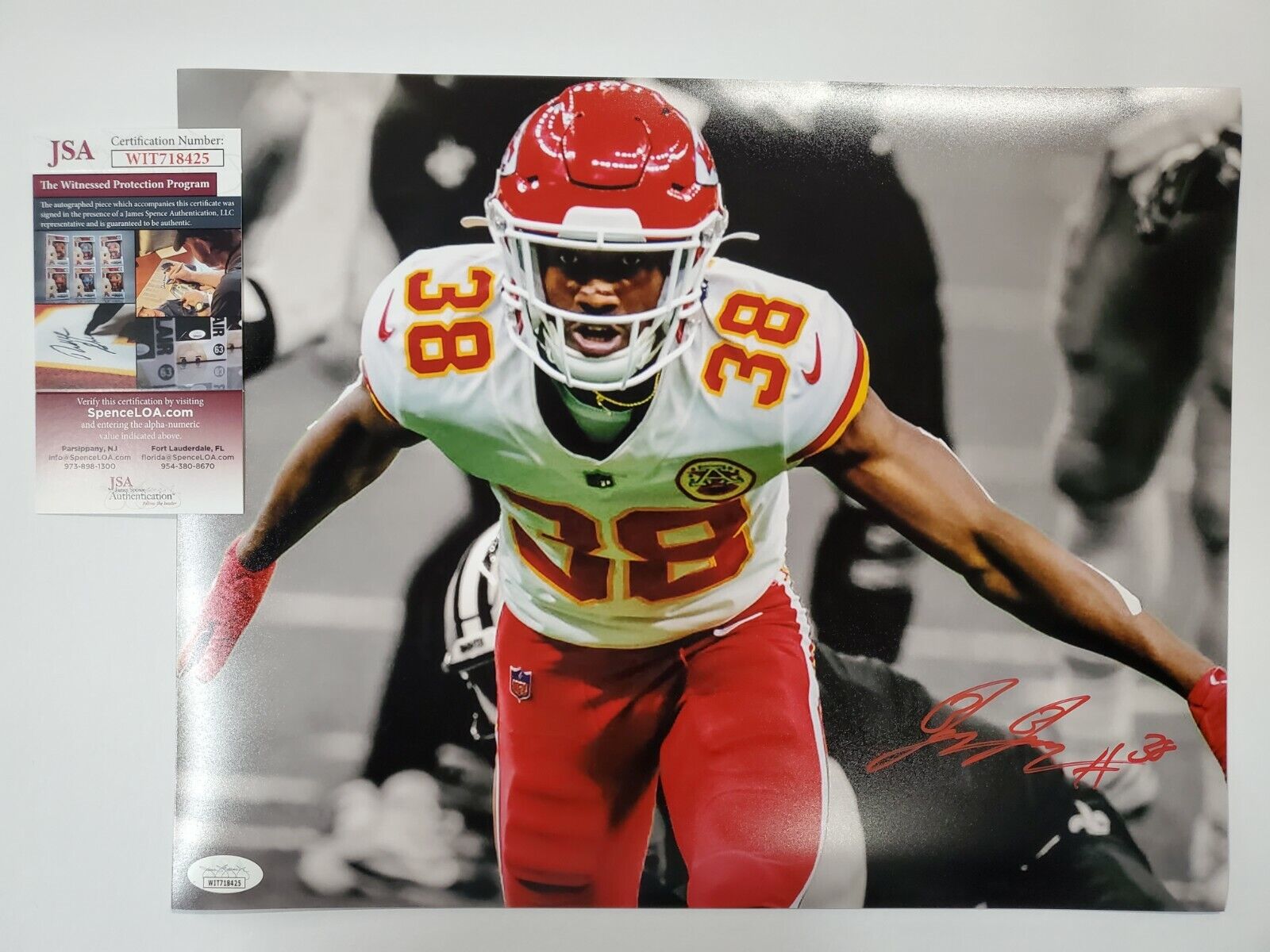 Kansas City Chiefs L'jarius Sneed Autographed Signed 16X20 Photo