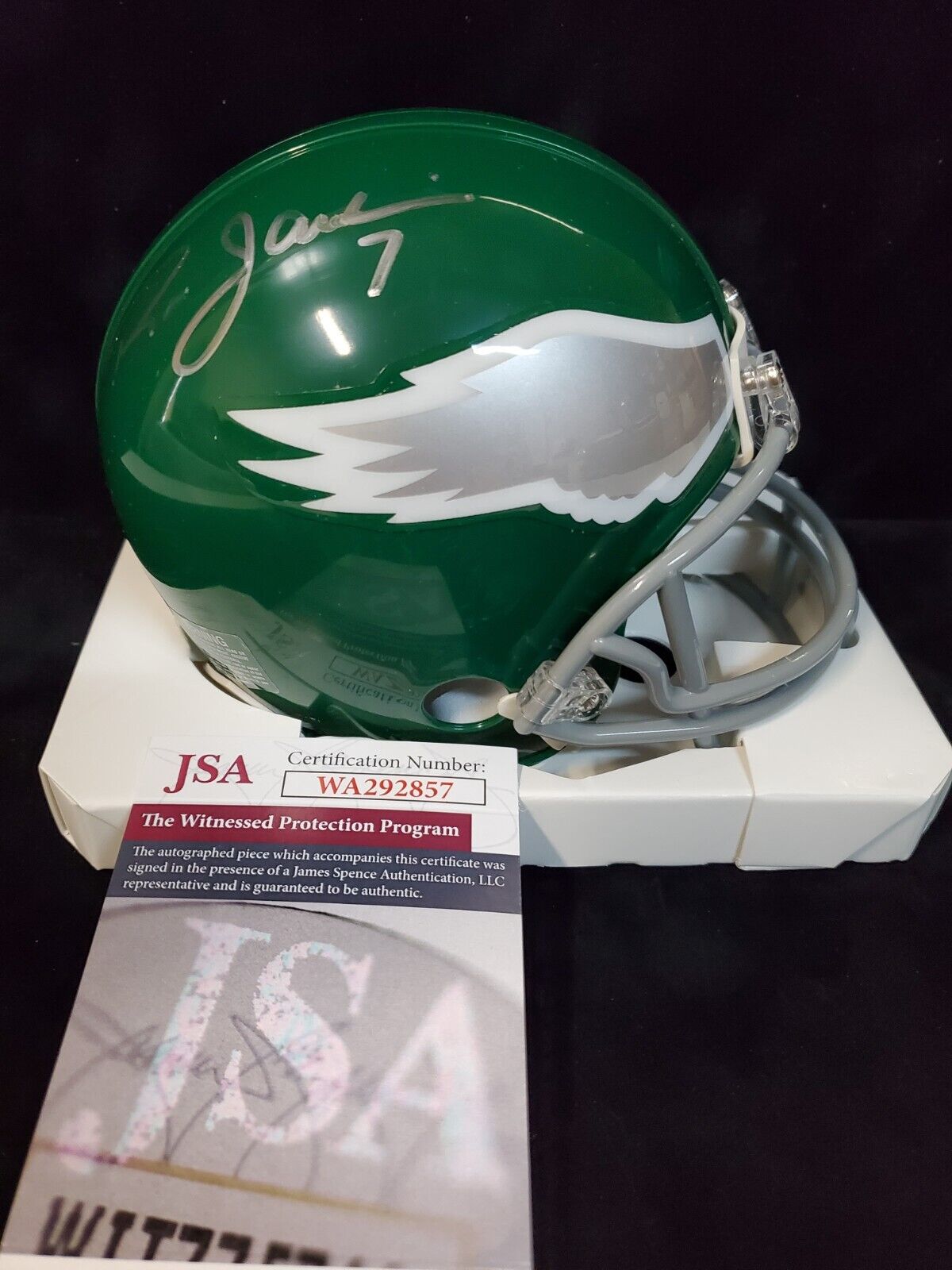 Philadelphia Eagles Ron Jaworski Autographed Signed Vsr Mini Helmet Jsa Coa