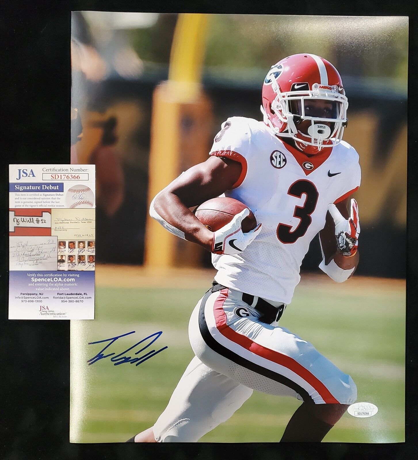 Georgia Bulldogs Tyson Campbell Autographed Signed 11X14 Photo Jsa Coa