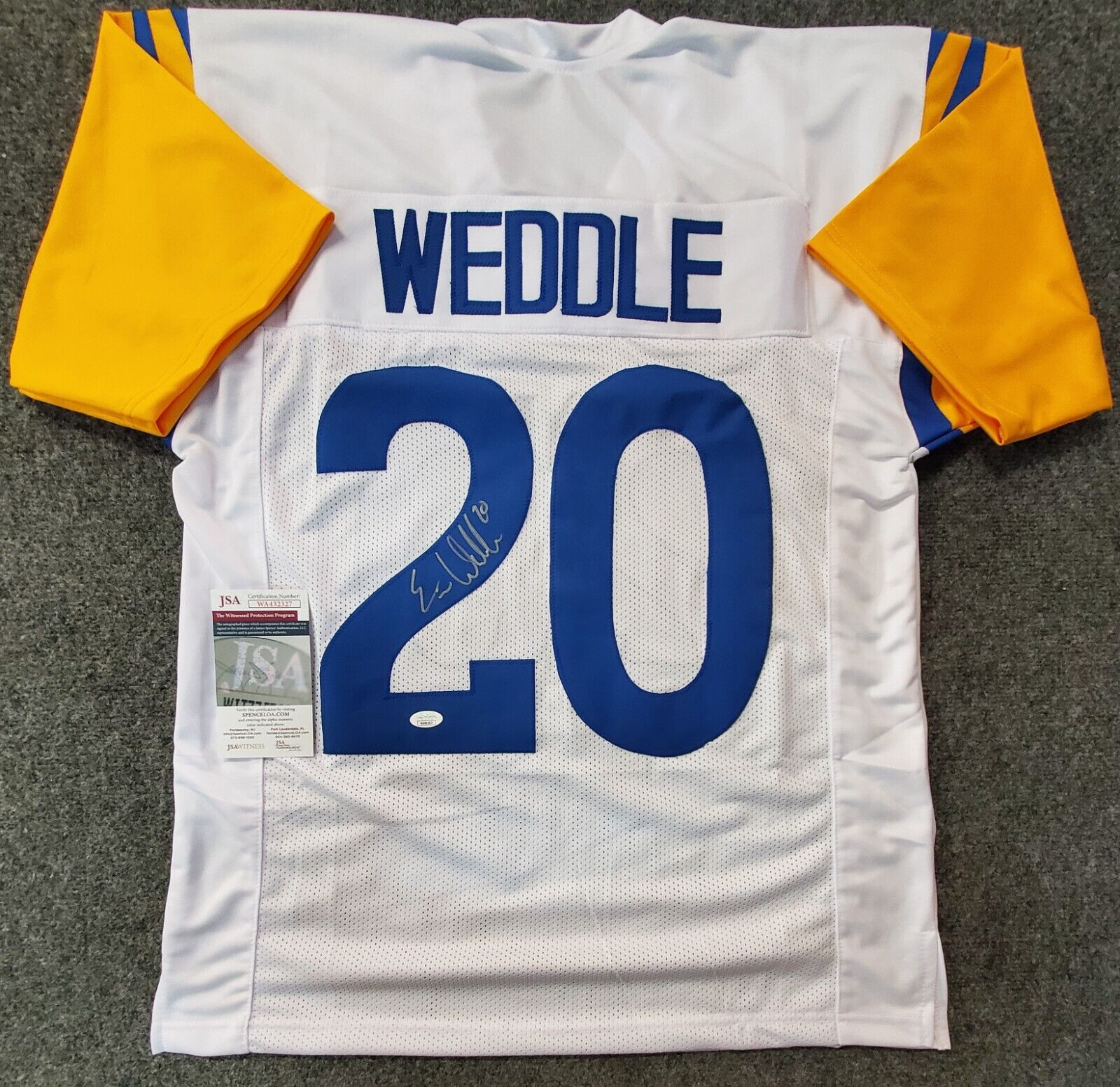 LOS ANGELES RAMS ERIC WEDDLE AUTOGRAPHED SIGNED JERSEY JSA COA