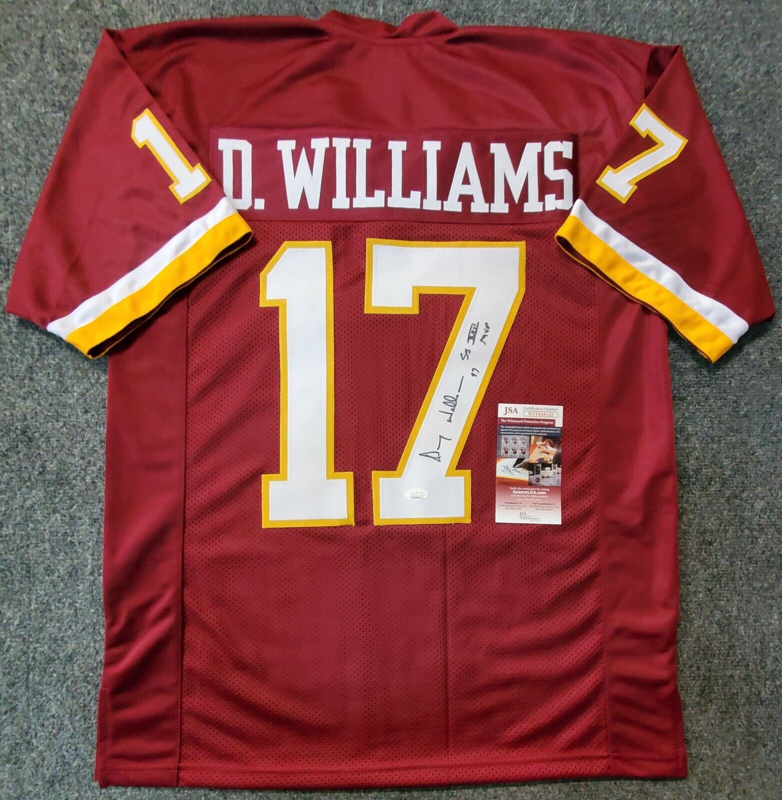 Washington Football Doug Williams Autographed Signed Inscribed Jersey Jsa  Coa