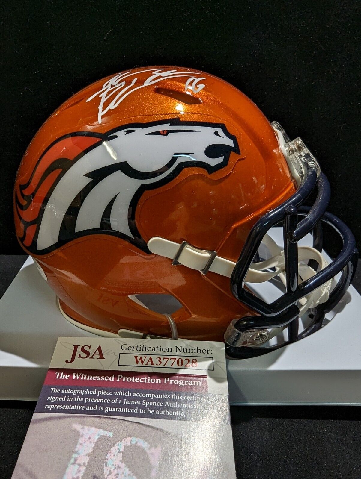 Denver Broncos Jake Plummer Autographed Flash Mini Helmet Jsa Coa