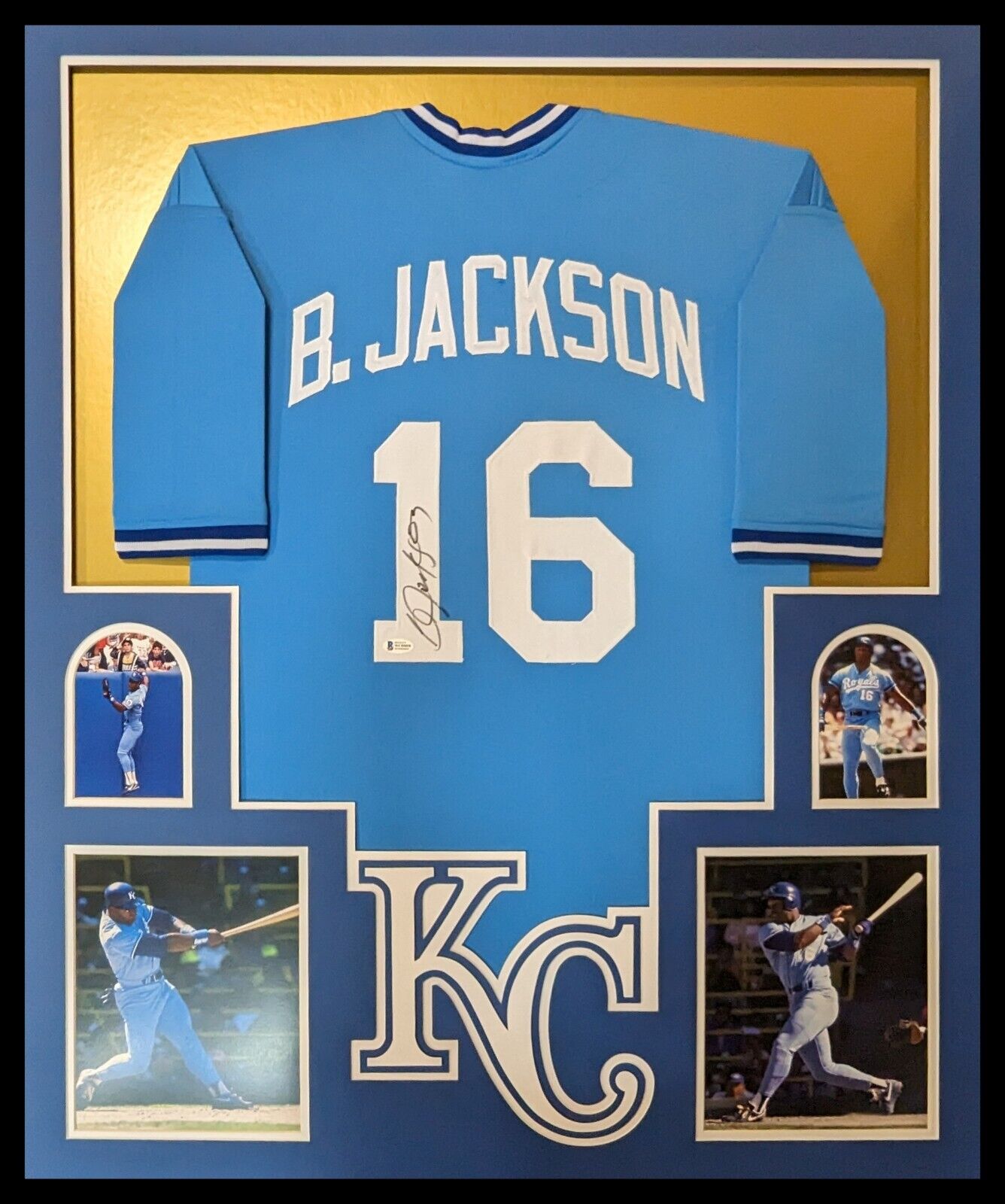 Framed Kansas City Royals Bo Jackson Autographed Signed Jersey
