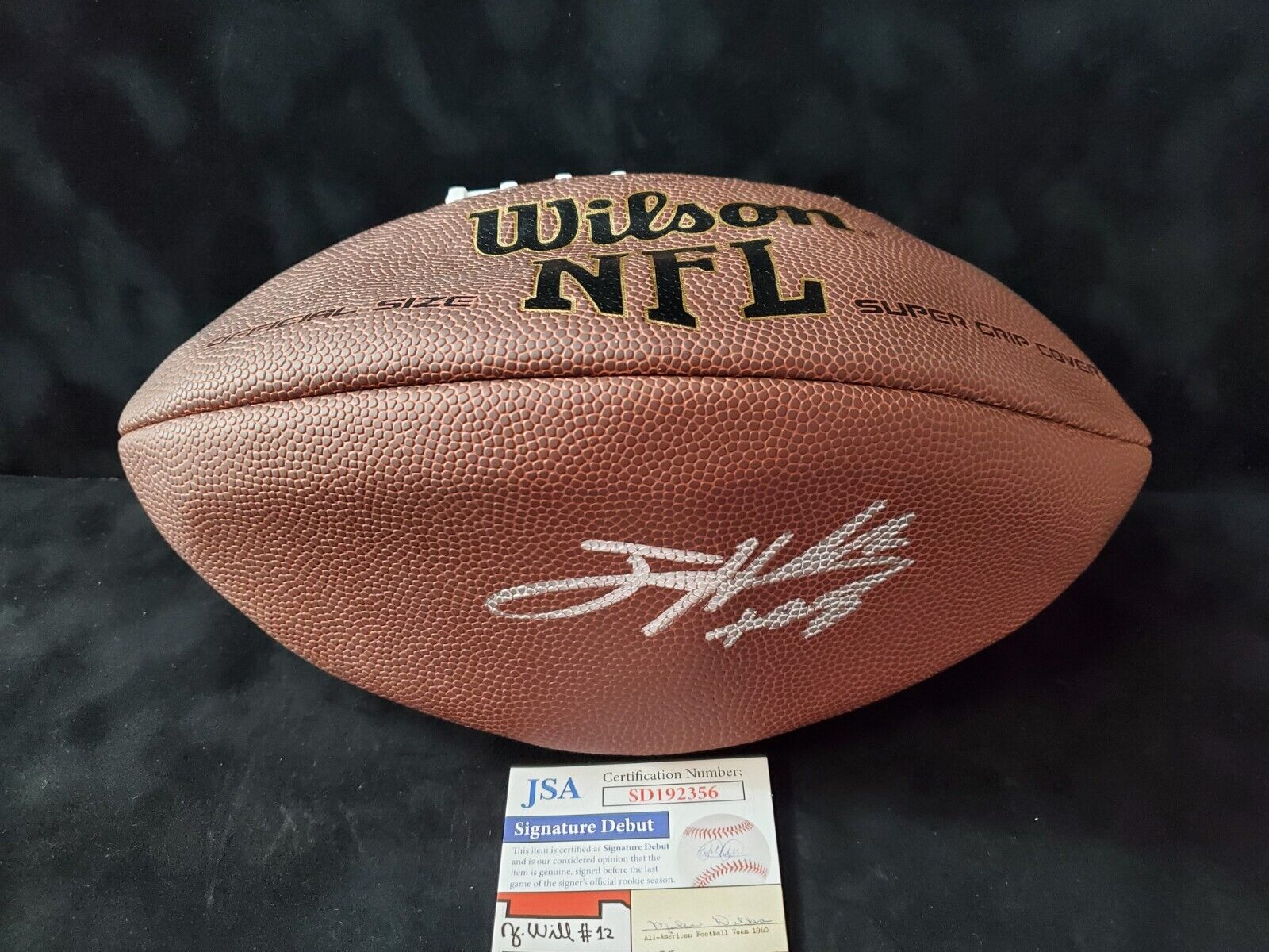 MIAMI DOLPHINS JEVON HOLLAND AUTOGRAPHED SIGNED FOOTBALL JSA COA