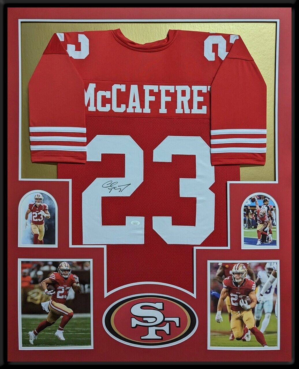 Christian McCaffrey Autographed San Francisco 49ers Jersey Framed