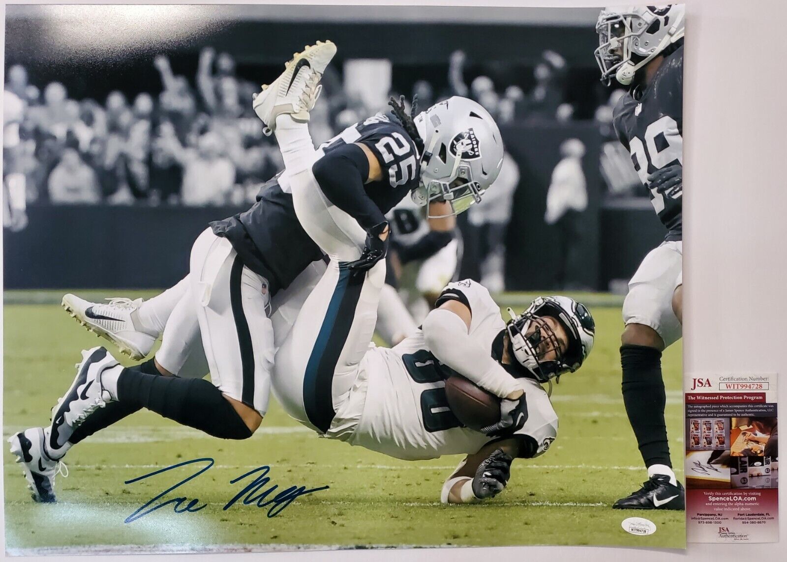 Las Vegas Raiders Trevon Moehrig Autographed 16X20 Photo Jsa Coa