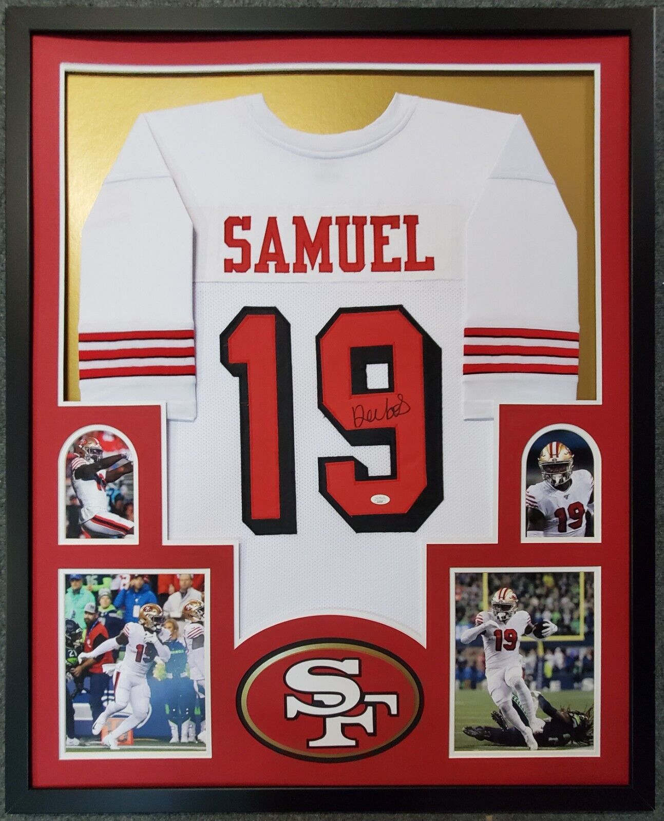 DEEBO SAMUEL (49ers red SKYLINE) Signed Autographed Framed Jersey JSA –  Super Sports Center