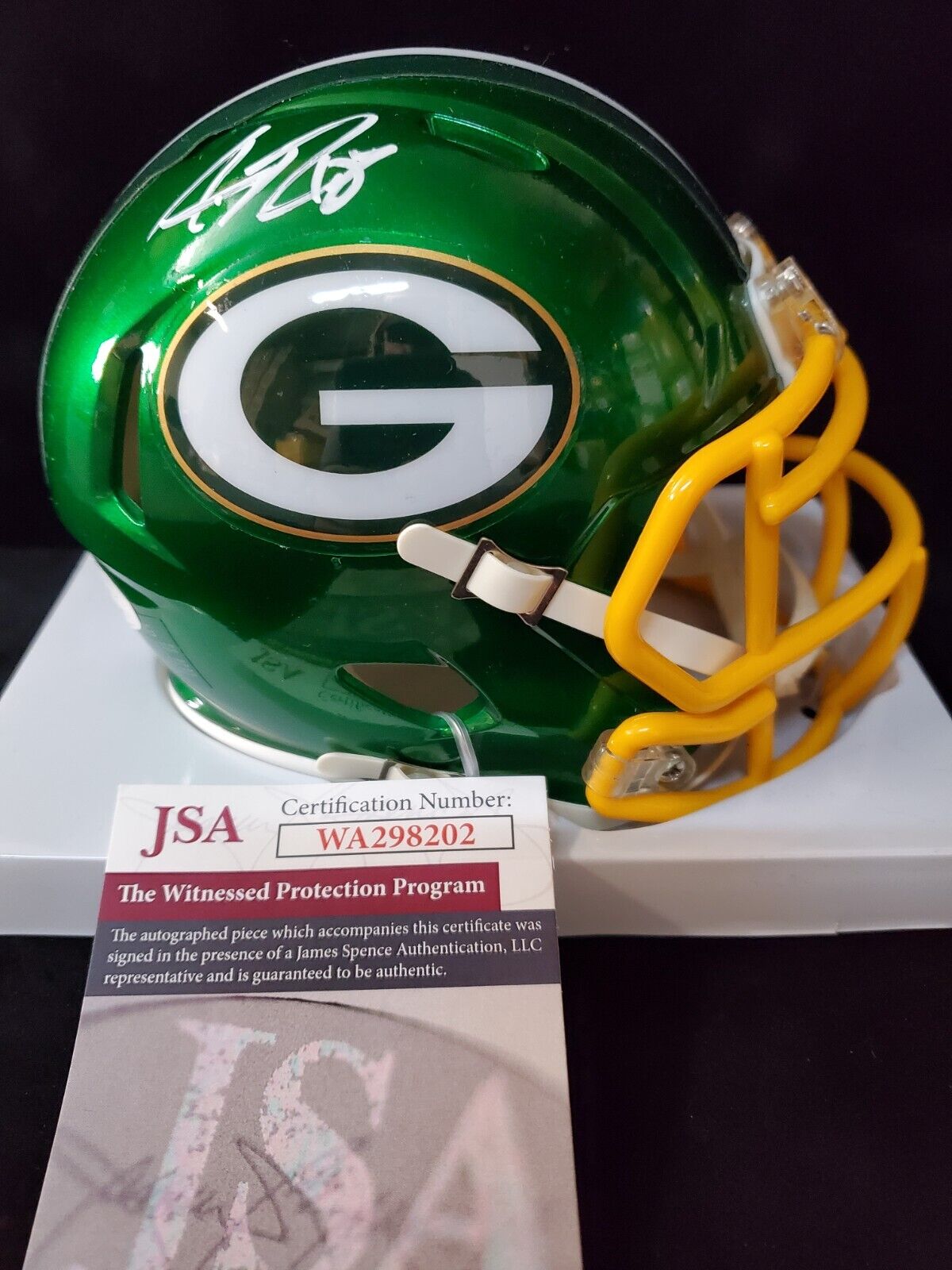 Green Bay Packers Amari Rodgers Autographed Signed Flash Mini Helmet Jsa Coa