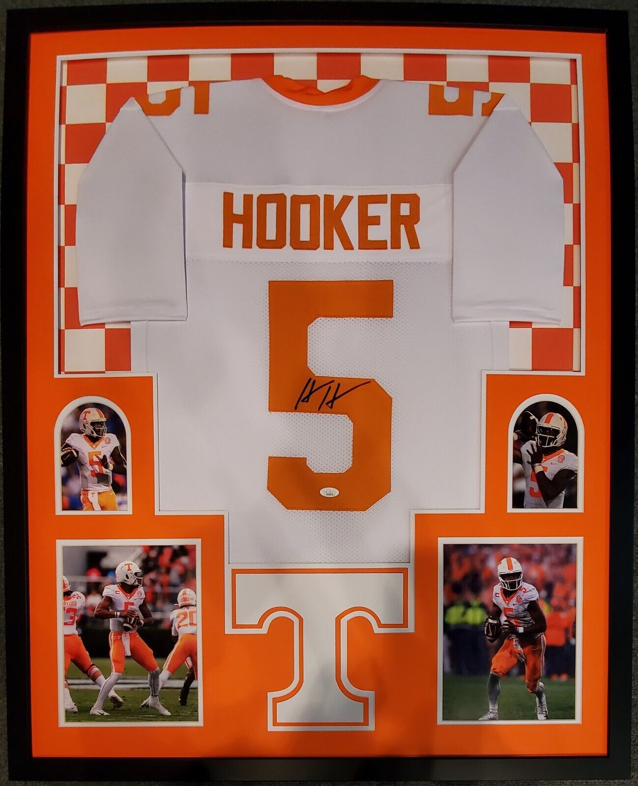 Tennessee Volunteers Hendon Hooker Autographed College Style Orange Jersey  JSA Authenticated