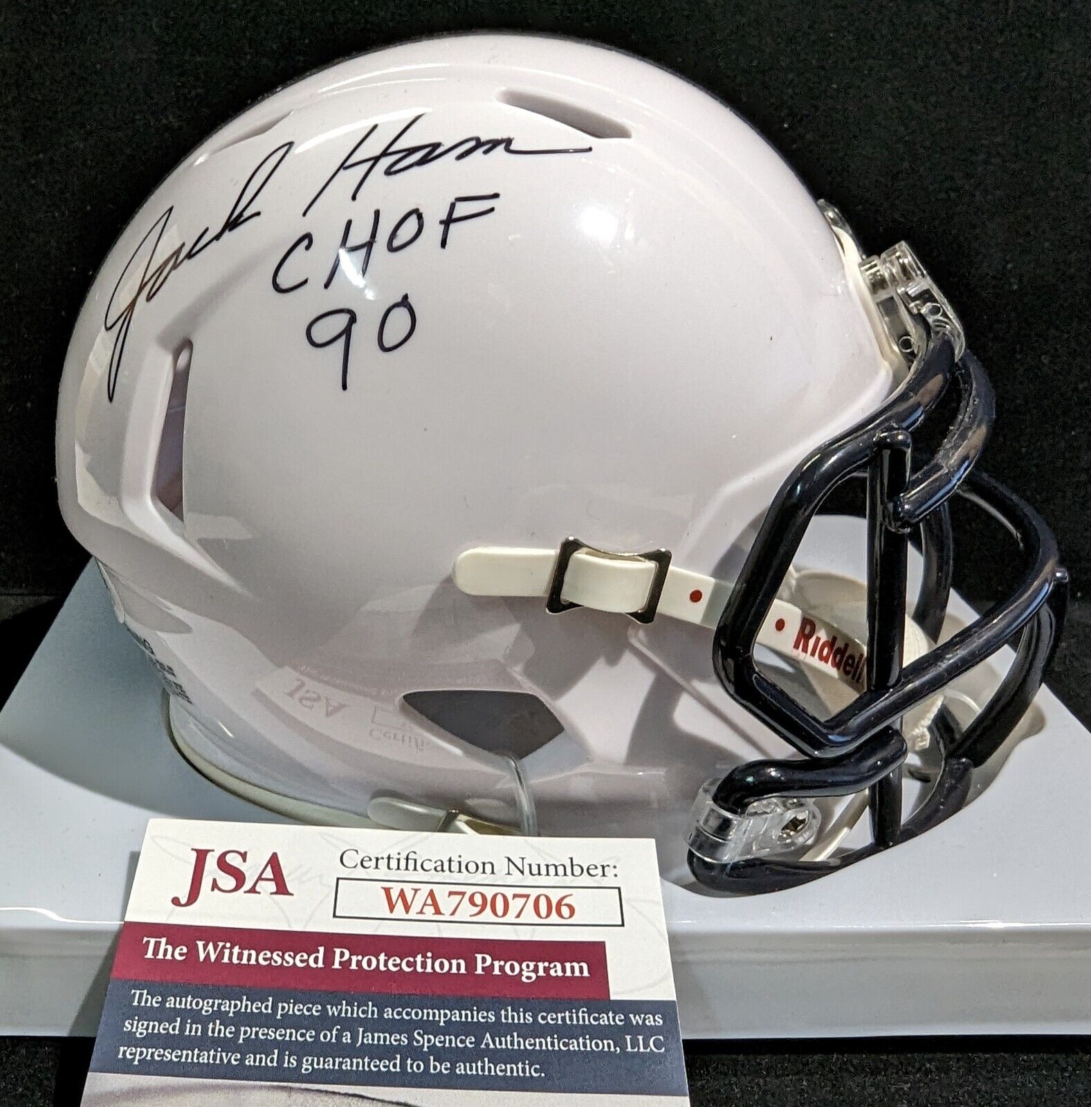 Penn State Nittany Lions Jack Ham Autographed Inscribed Mini Helmet Jsa Coa