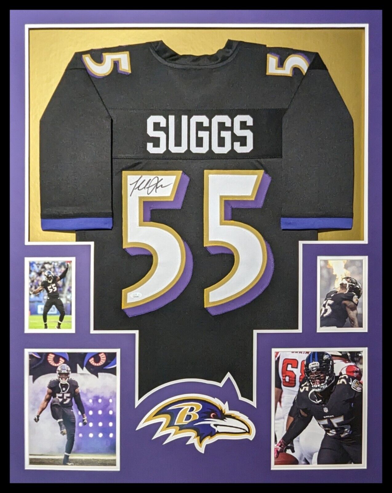 Ed Reed Signed Custom Framed Jersey Display (Beckett)