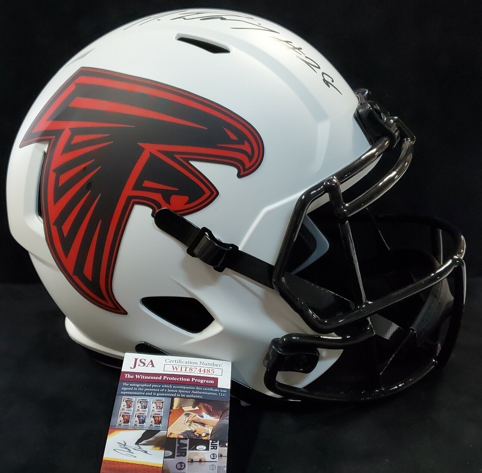 Atlanta Falcons Mike Davis Signed Full Size Lunar Replica Helmet Jsa Coa