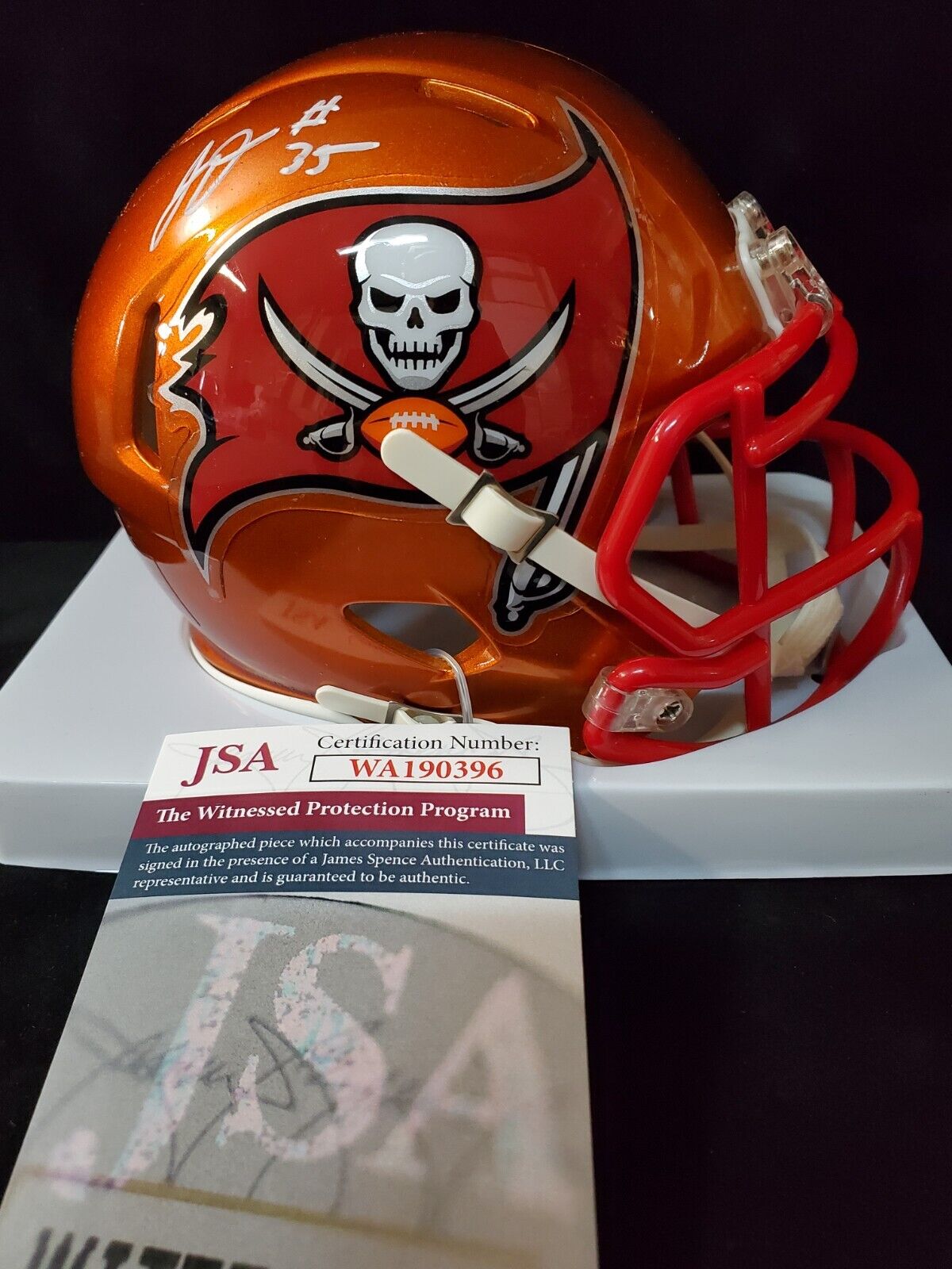 Tampa Bay Buccaneers Autographed Mini Helmets, Signed Buccaneers