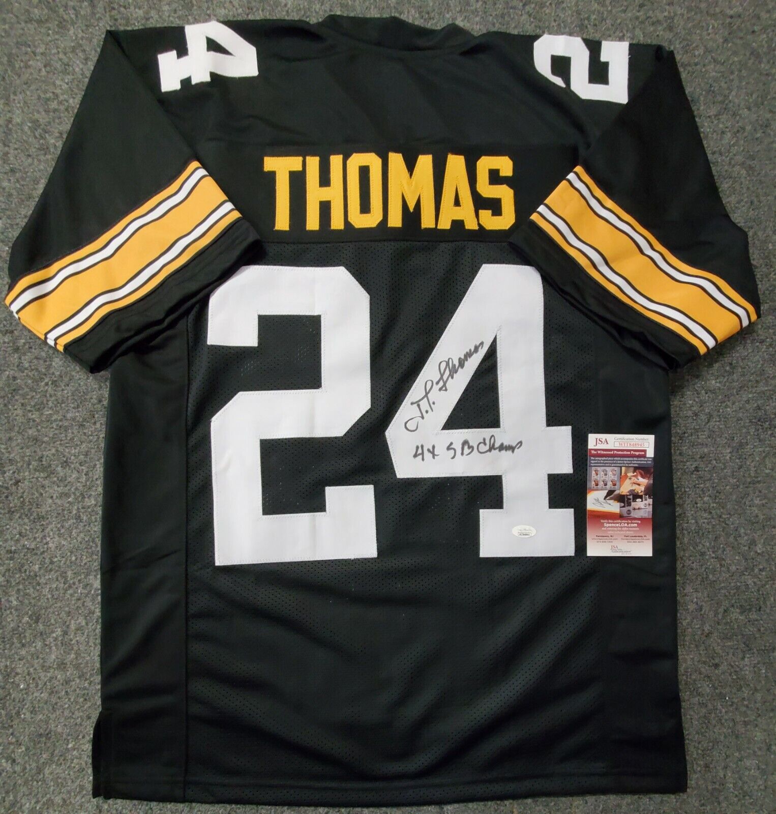 Pittsburgh Steelers Jt Thomas Autographed Inscribed Jersey Jsa Coa