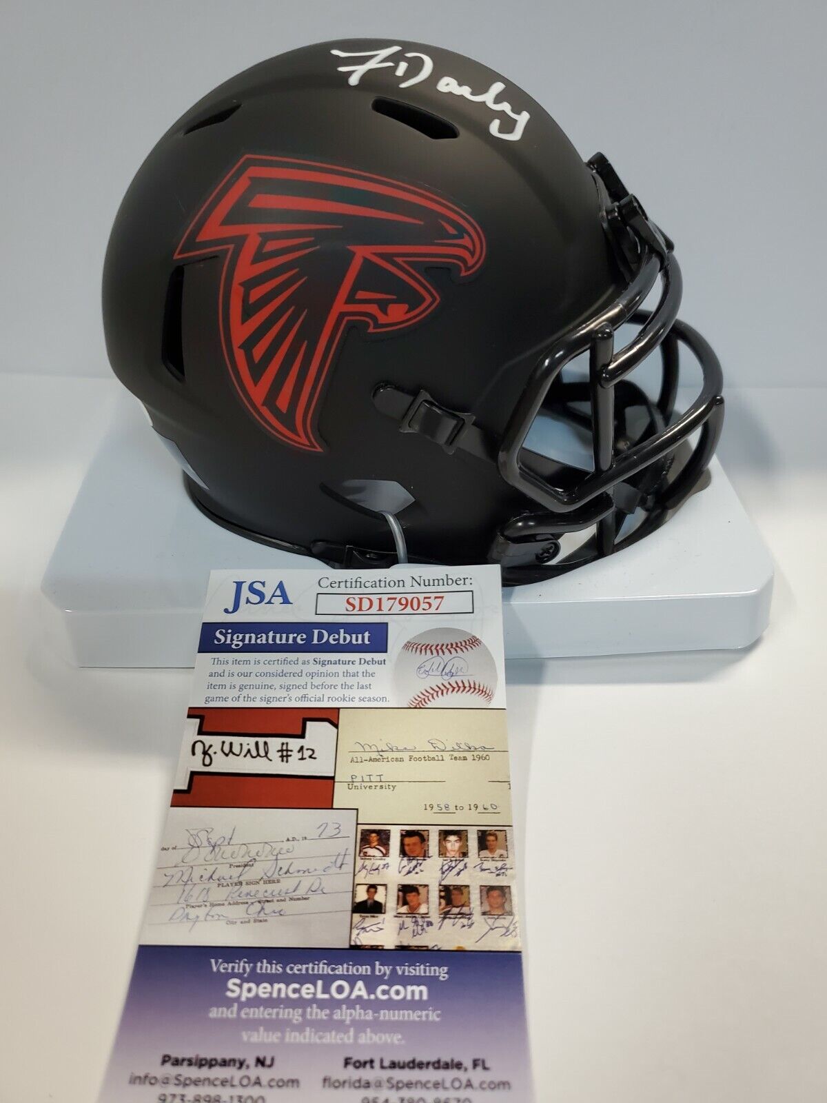 Michael Vick Autographed/Signed Mini Helmet JSA COA Atlanta Falcons Flash