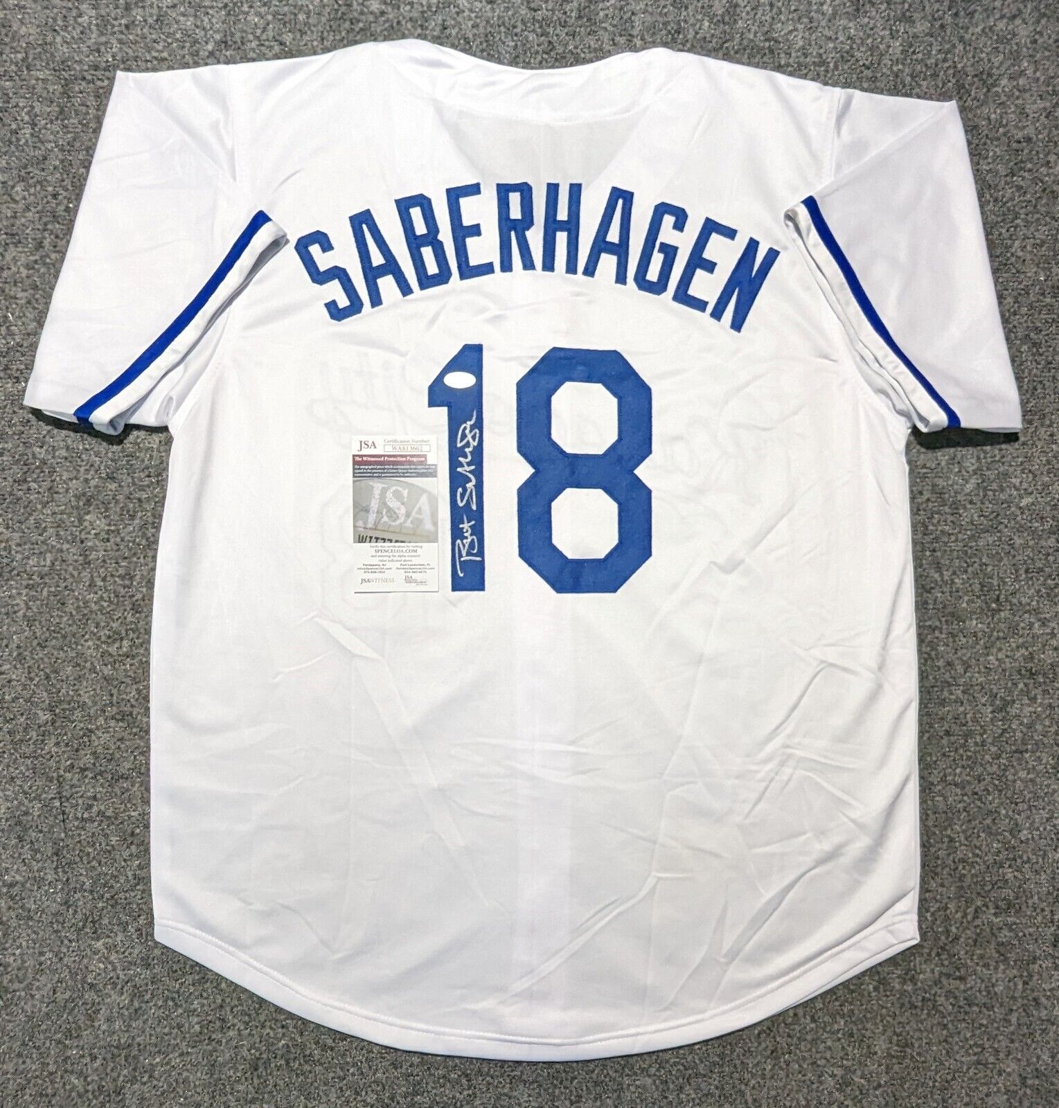 Kansas City Royals Bret Saberhagen Autographed Signed Custom