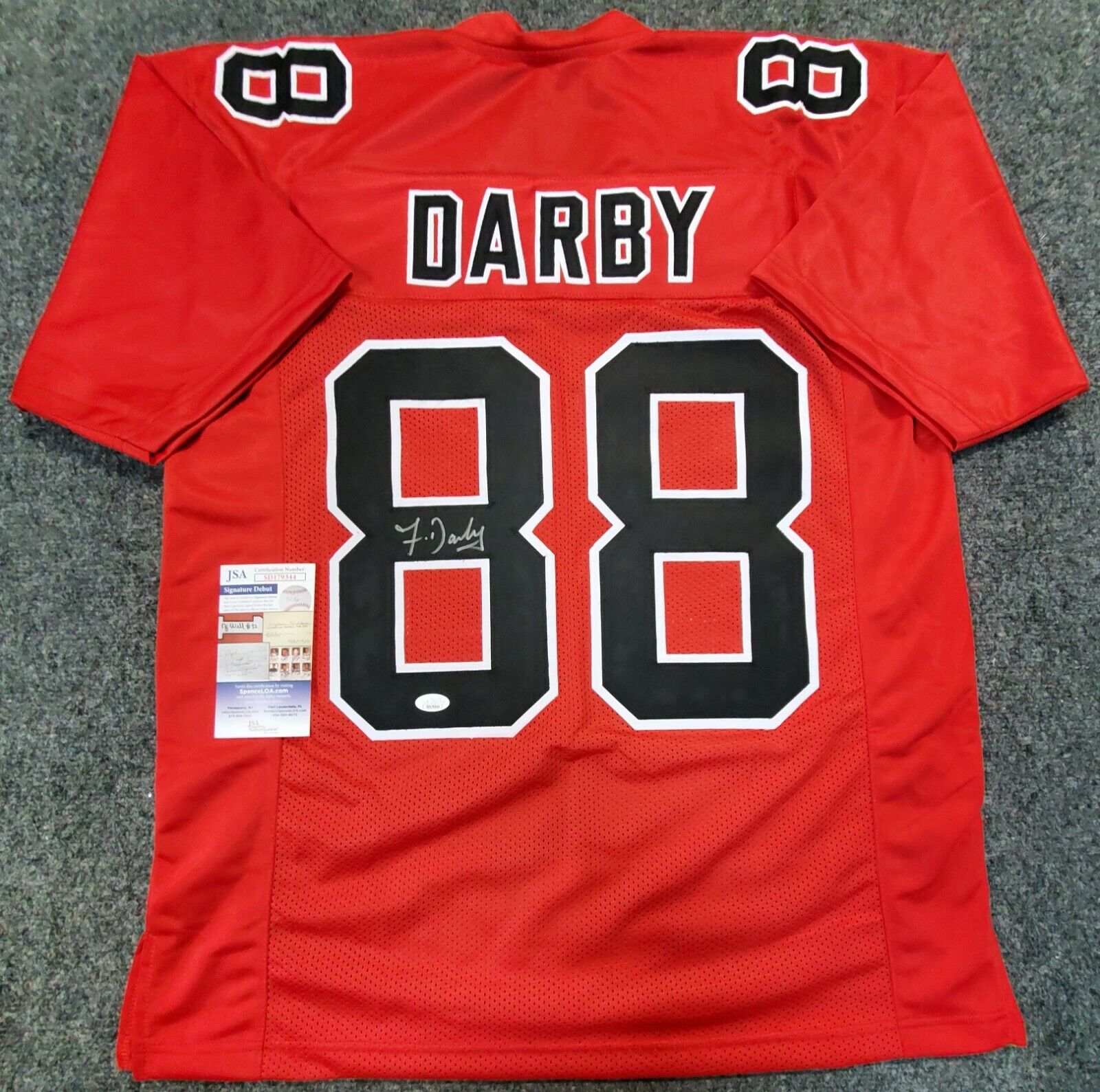 Atlanta Falcons Frank Darby Autographed Signed Jersey Jsa Coa