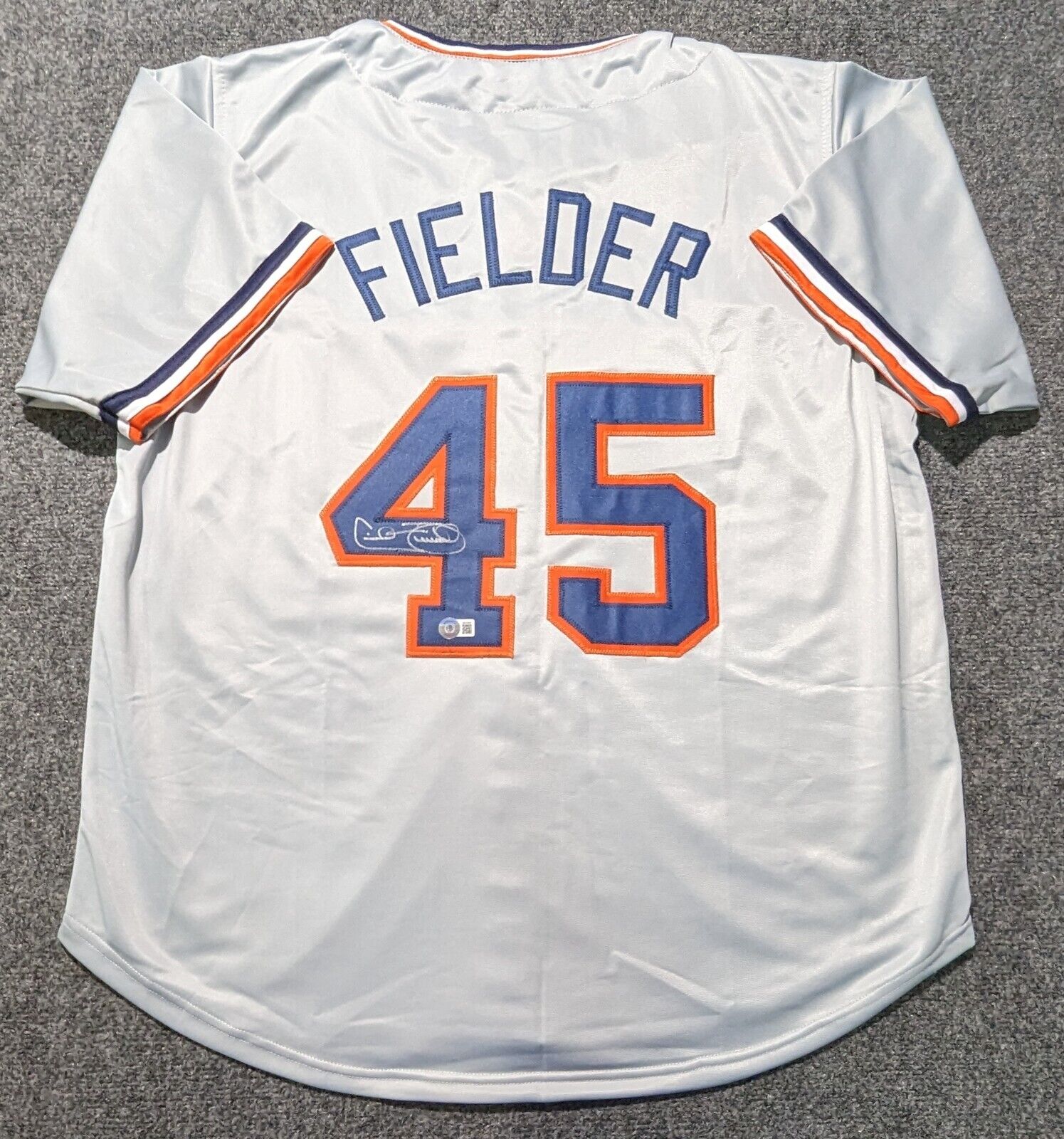 Detroit Tigers Cecil Fielder Autographed Signed Jersey Beckett Holo