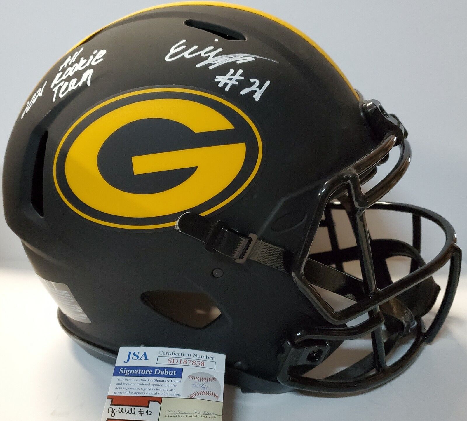 Green Bay Packers Eric Stokes Signed Insc Full Size Eclipse