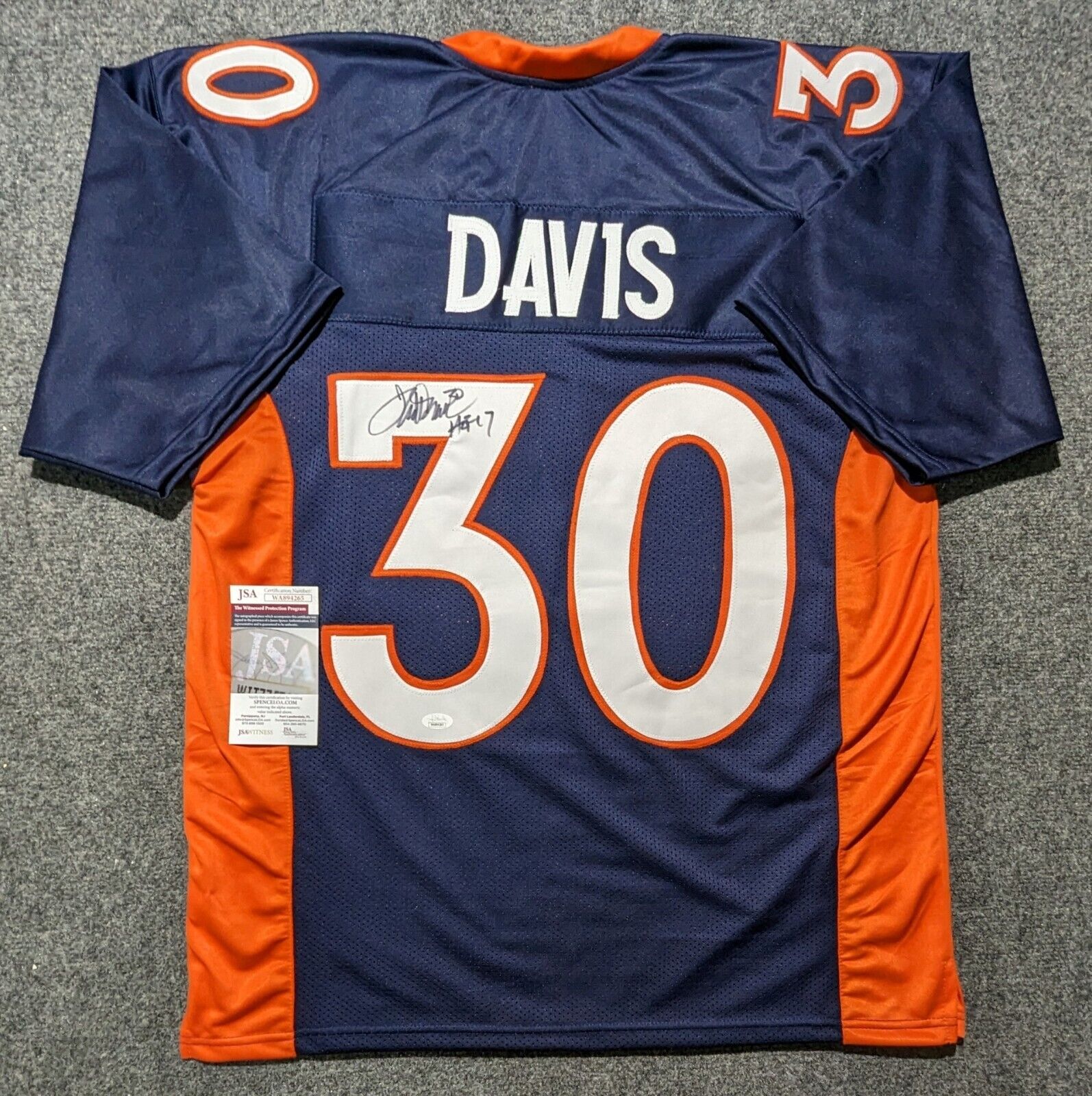 Denver Broncos Terrell Davis Autographed Signed Inscribed Hof 17 Jersey Jsa  Coa