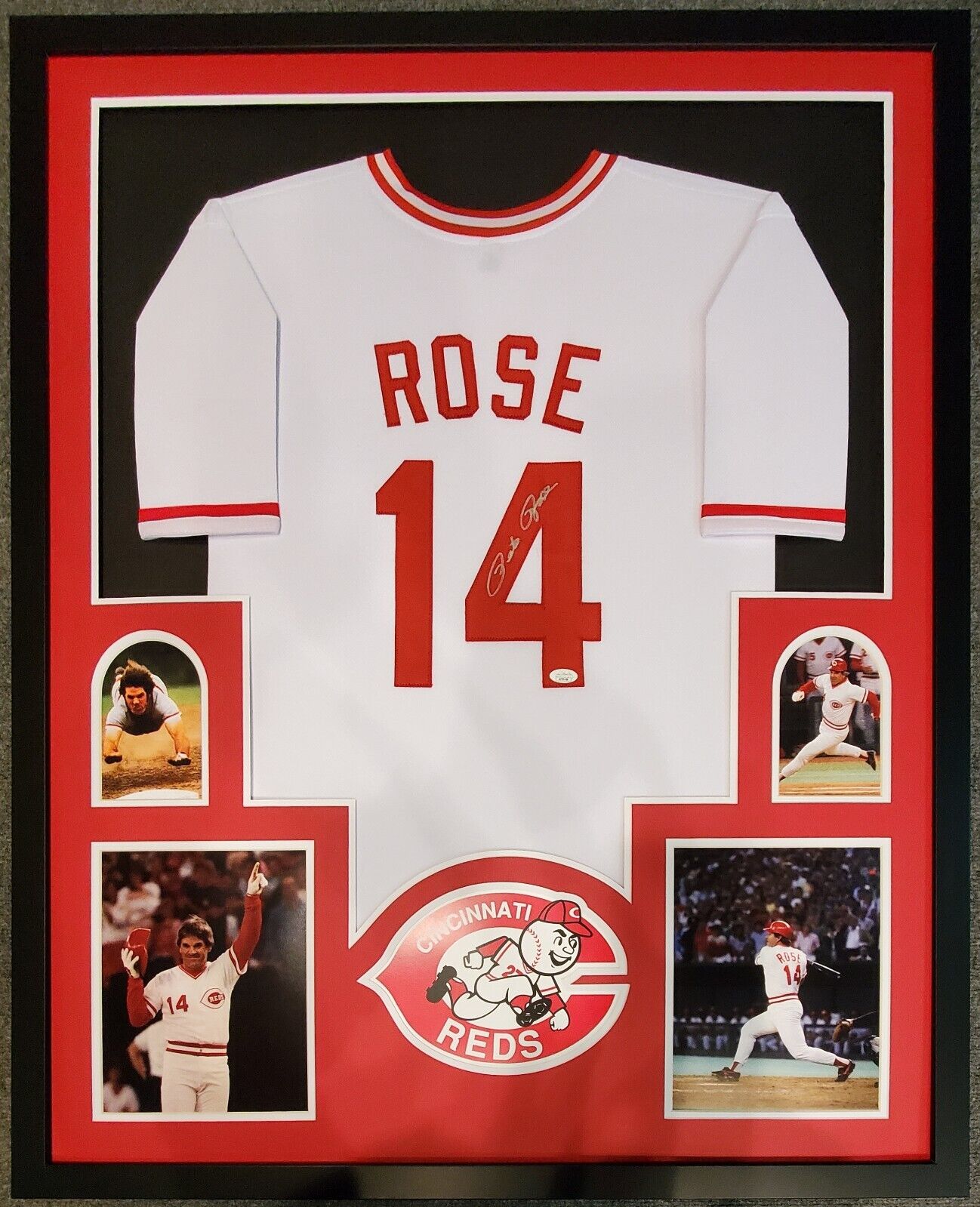 Cincinnati Reds Pete Rose Autographed Signed Custom Stat Jersey