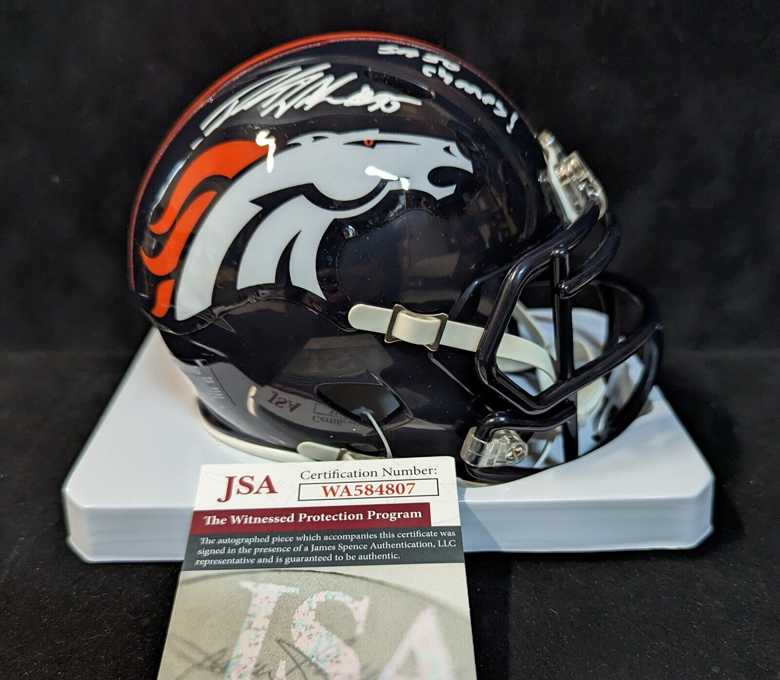 Denver Broncos Derek Wolfe Autographed Signed Mini Helmet Jsa Coa