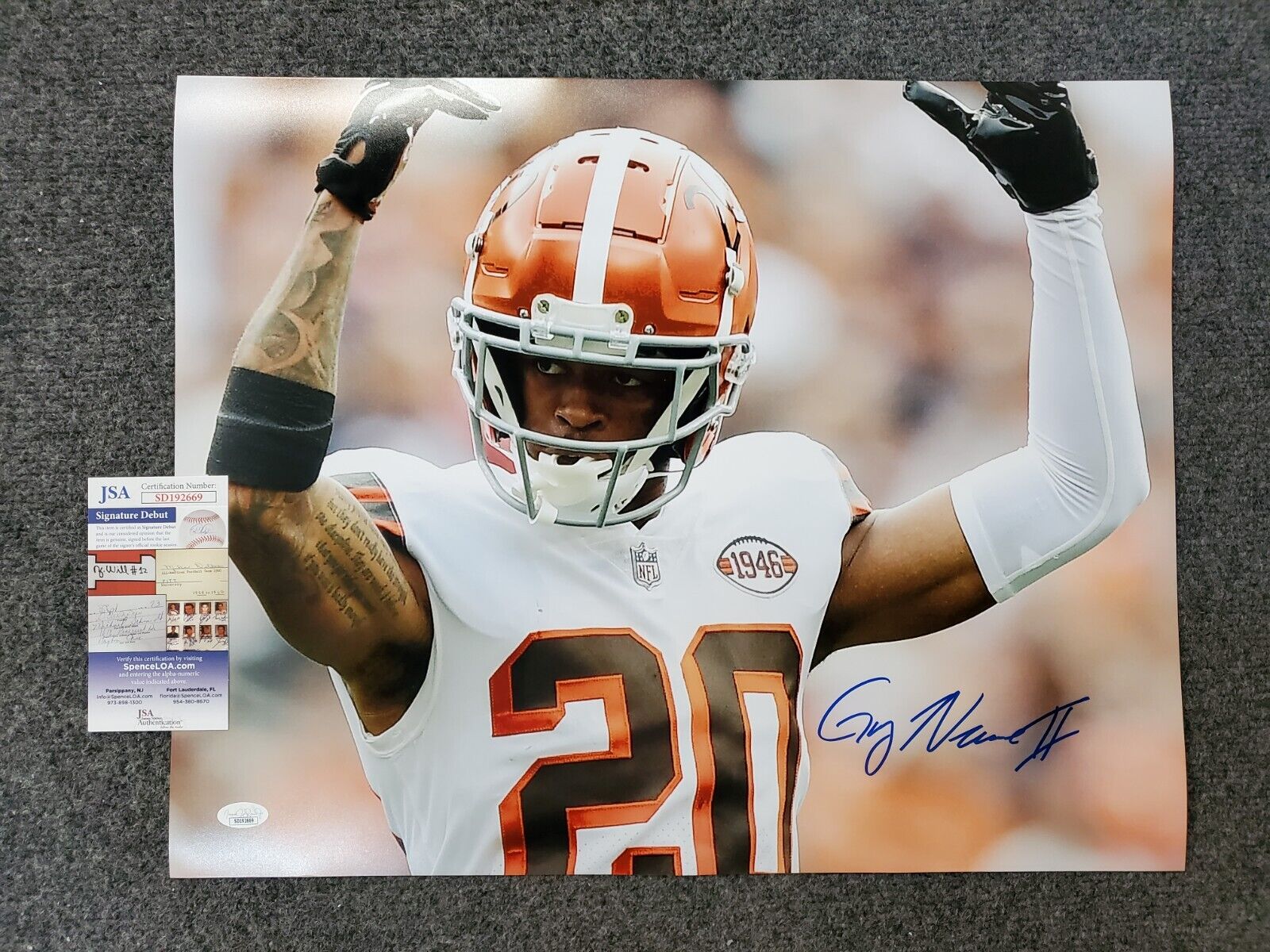 Cleveland Browns Greg Newsome Ii Autographed Signed 16X20 Photo Jsa Coa