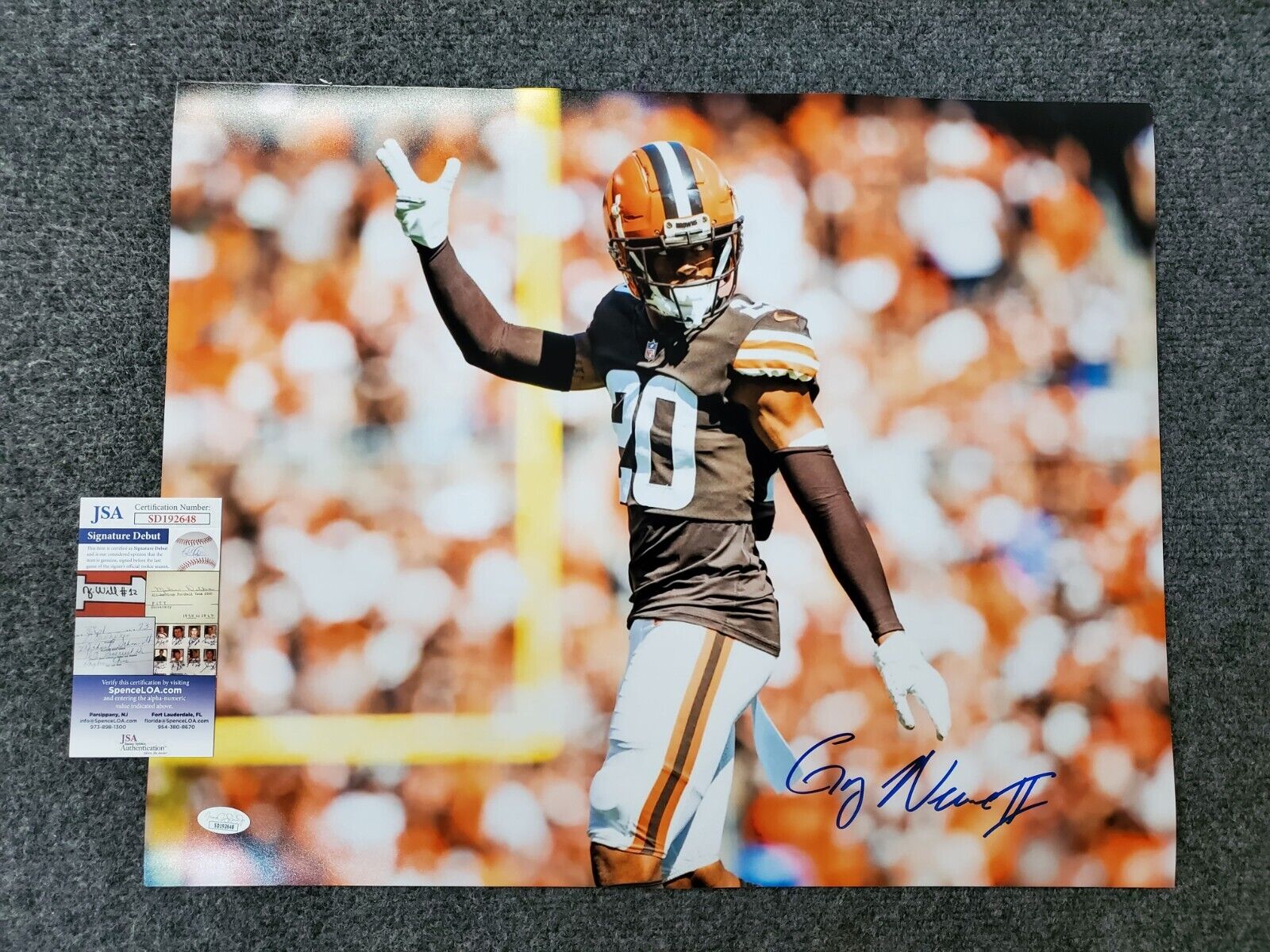 Cleveland Browns Greg Newsome Ii Autographed Signed 16X20 Photo