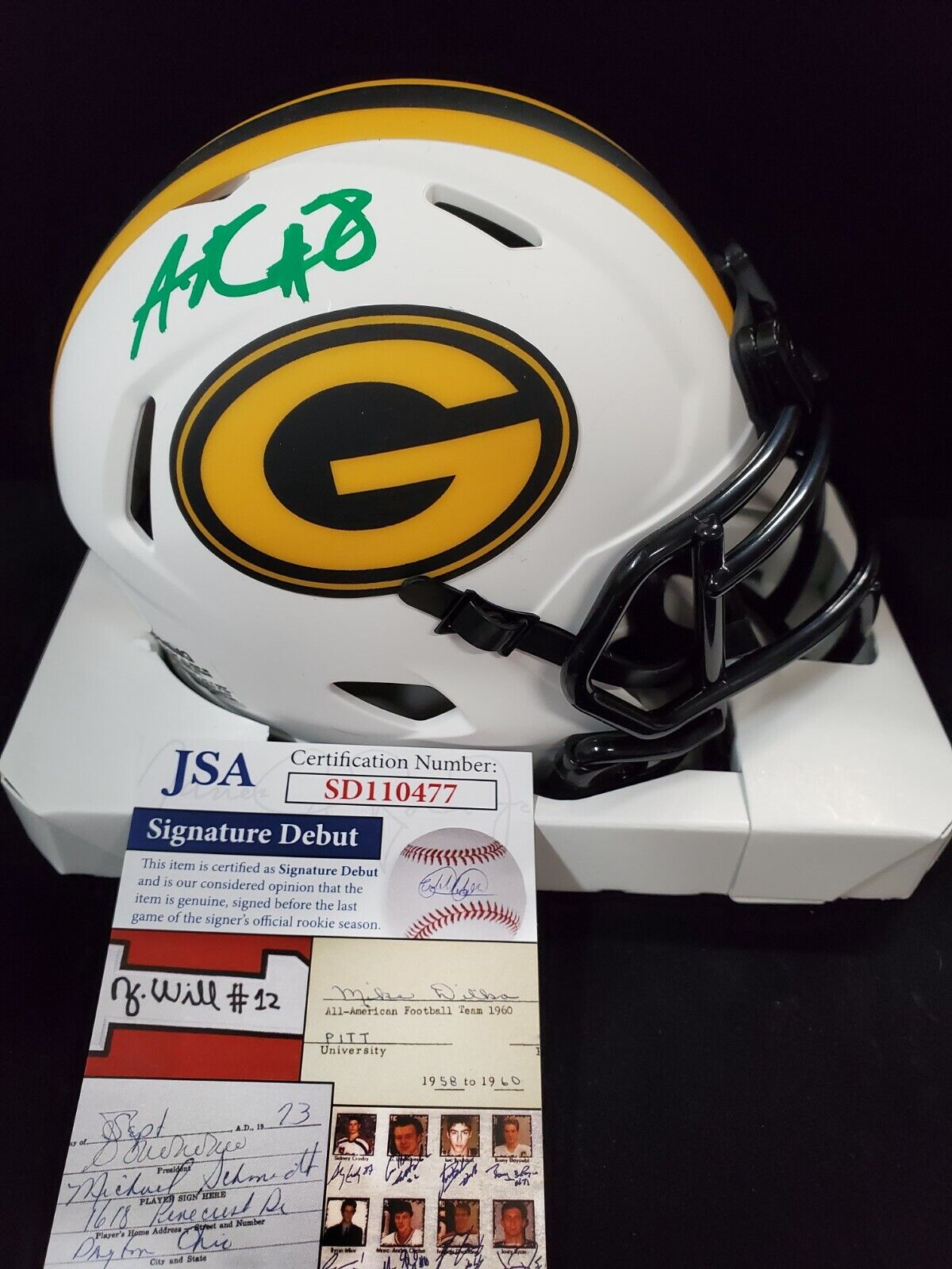 Green Bay Packers Amari Rodgers Autographed Signed Lunar Mini Helmet J –  MVP Authentics