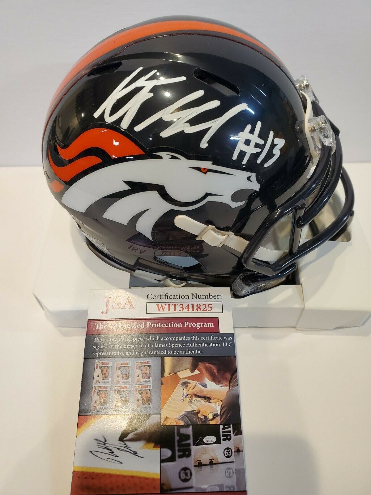 Kj Hamler Autographed Signed Denver Broncos Speed Mini Helmet Jsa