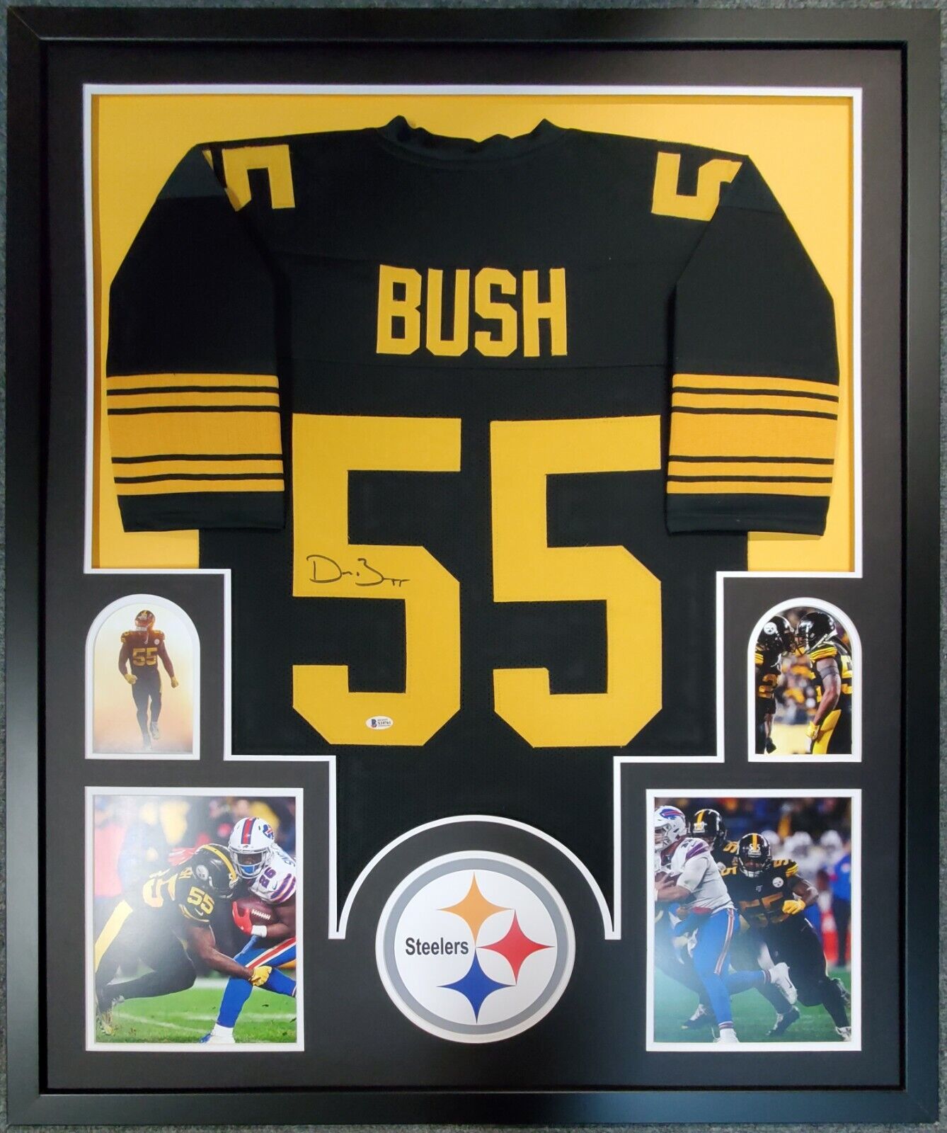 Framed Pittsburgh Steelers Devin Bush Autographed Signed Jersey