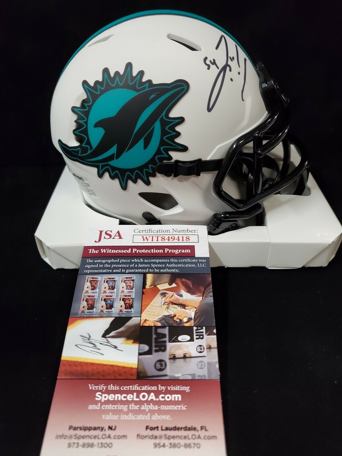 Oj Mcduffie Autographed Signed Miami Dolphins Mini Helmet Jsa Coa