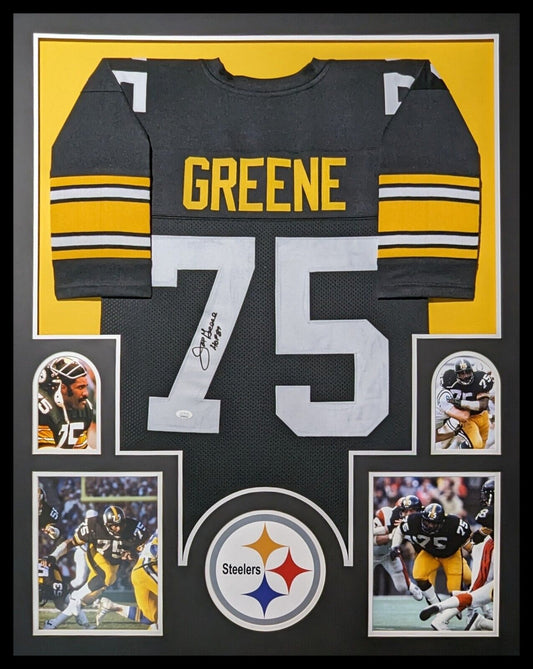 MVP Authentics Framed Pittsburgh Steelers Mean Joe Greene Autographed Jersey Jsa Coa 629.10 sports jersey framing , jersey framing