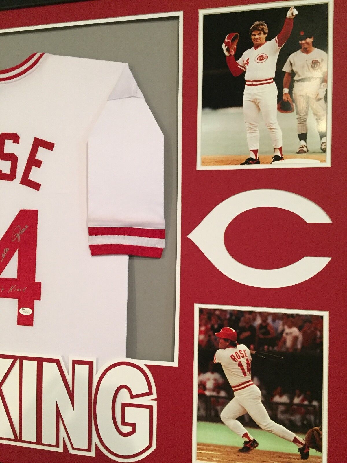 Cincinnati Reds Pete Rose Autographed White Jersey PR Holo Stock #197041