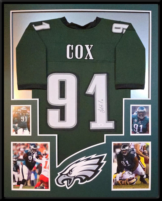 Framed Philadelphia Eagles Fletcher Cox Autographed Signed Jersey Jsa Coa